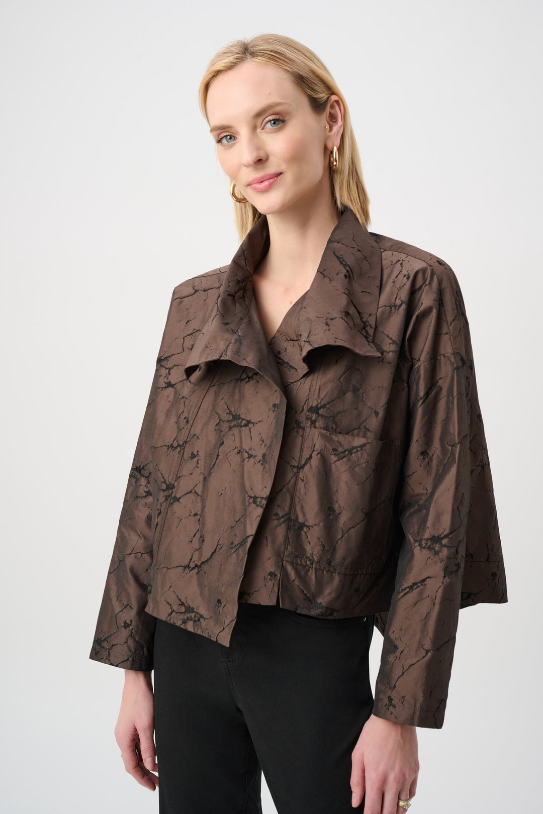 Joseph Ribkoff Jacquard Memory Asymmetrical Jacket Style 263222
