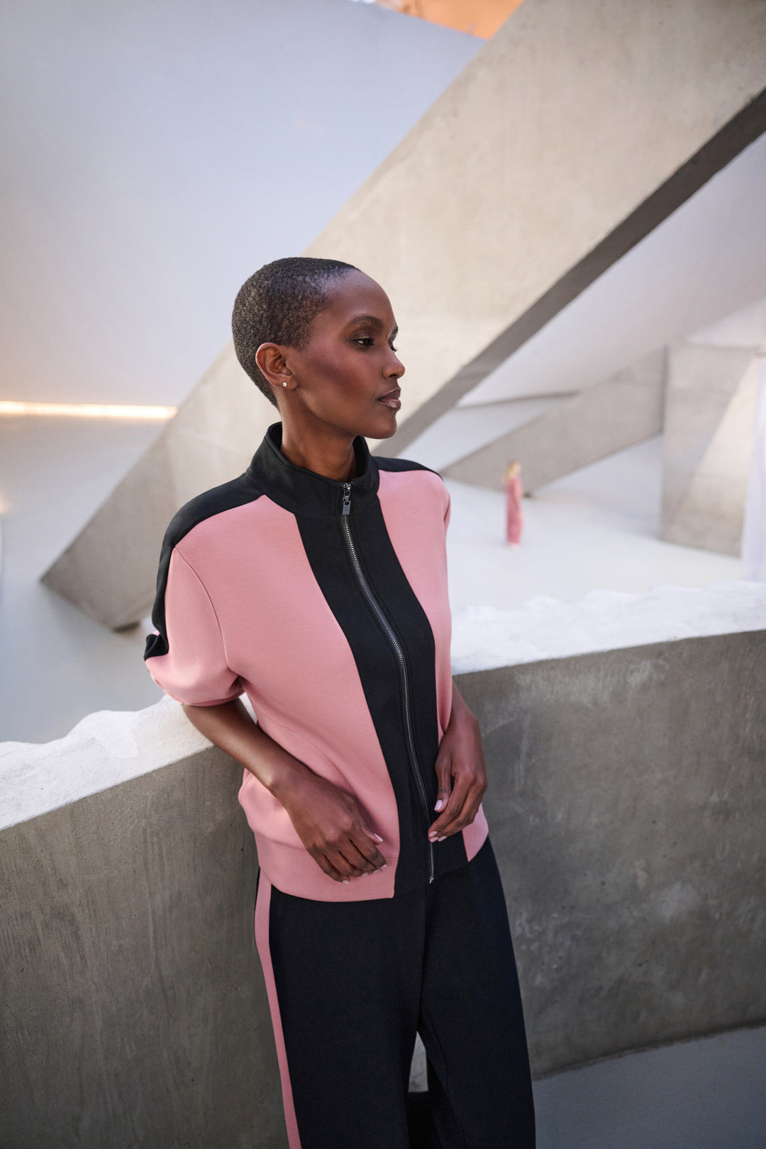 Joseph Ribkoff Color Block Funnel-Neck Jacket Style 263621