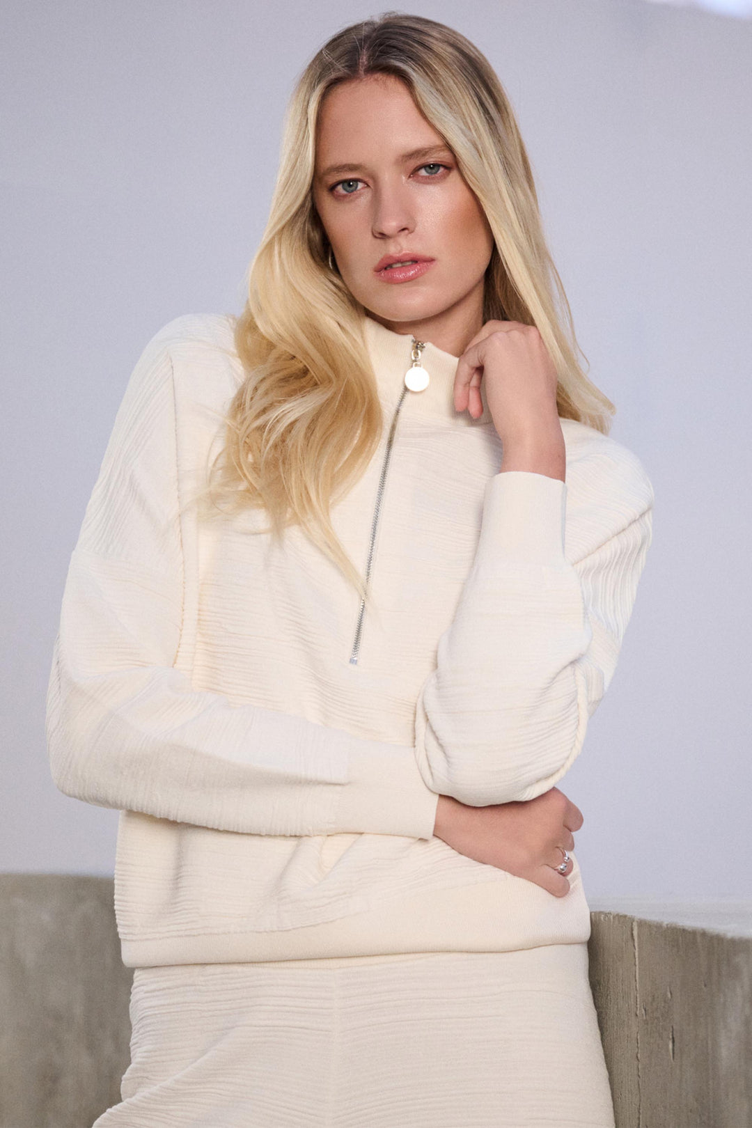 Joseph Ribkoff Sweater Knit Mock-Neck Cocoon Sweater Style 263631