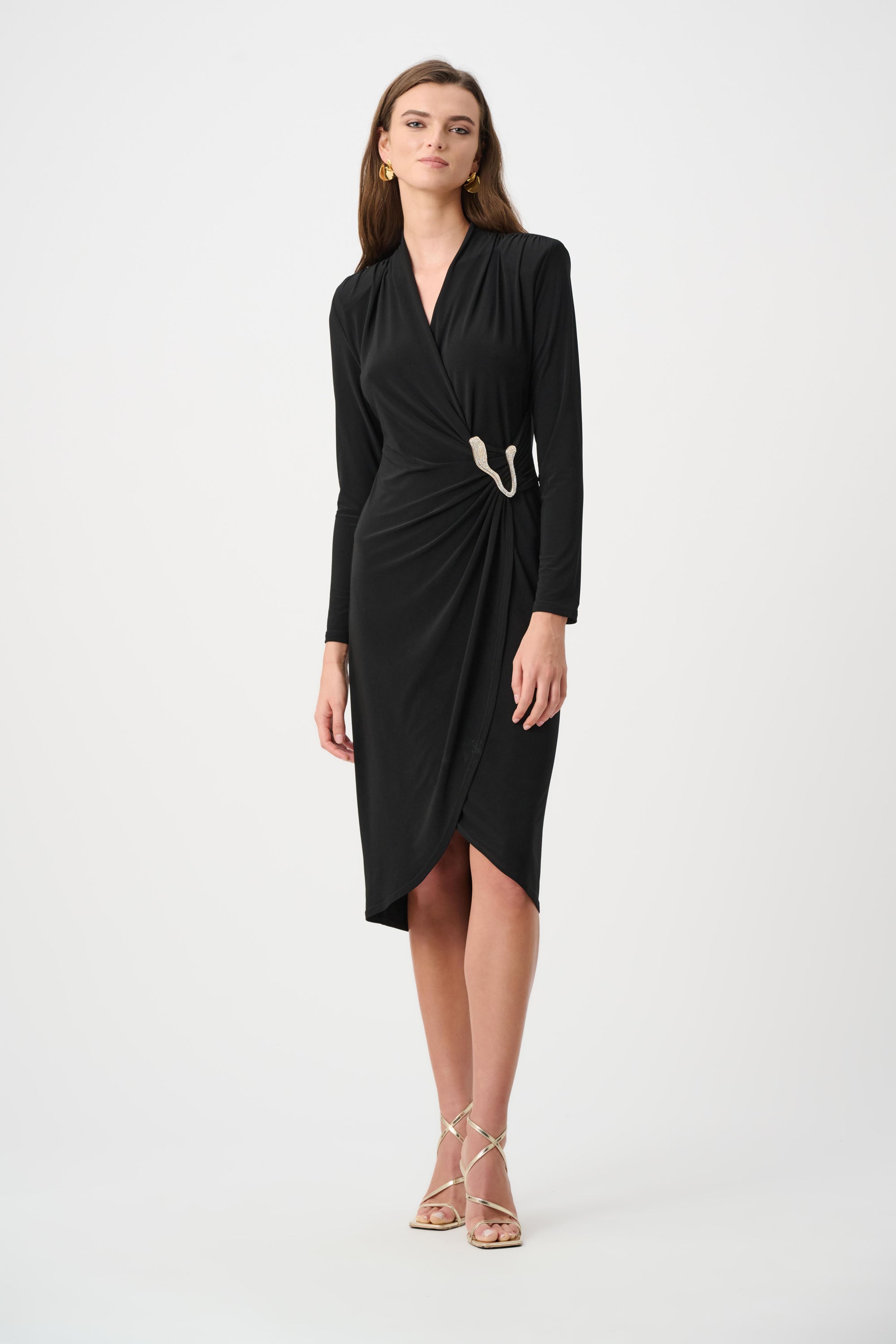 joseph ribkoff cocktail dress Joseph Ribkoff Cocktail Wrap Dress Red Clutch