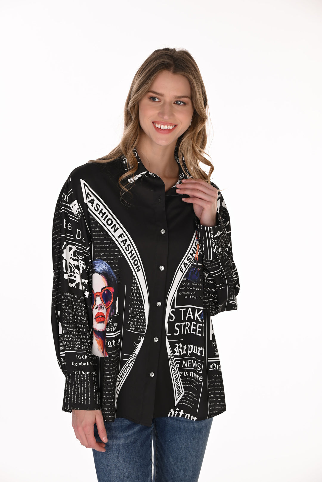 Frank Lyman Multi-Print Design Blouse Style 263726