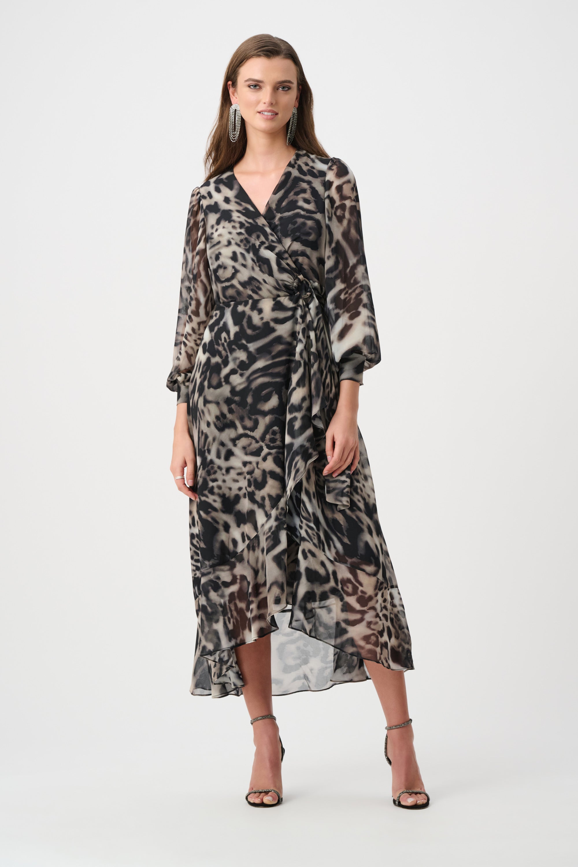 silk chiffon wrap dress Nina Silk Chiffon Wrap Robe in Blush pink