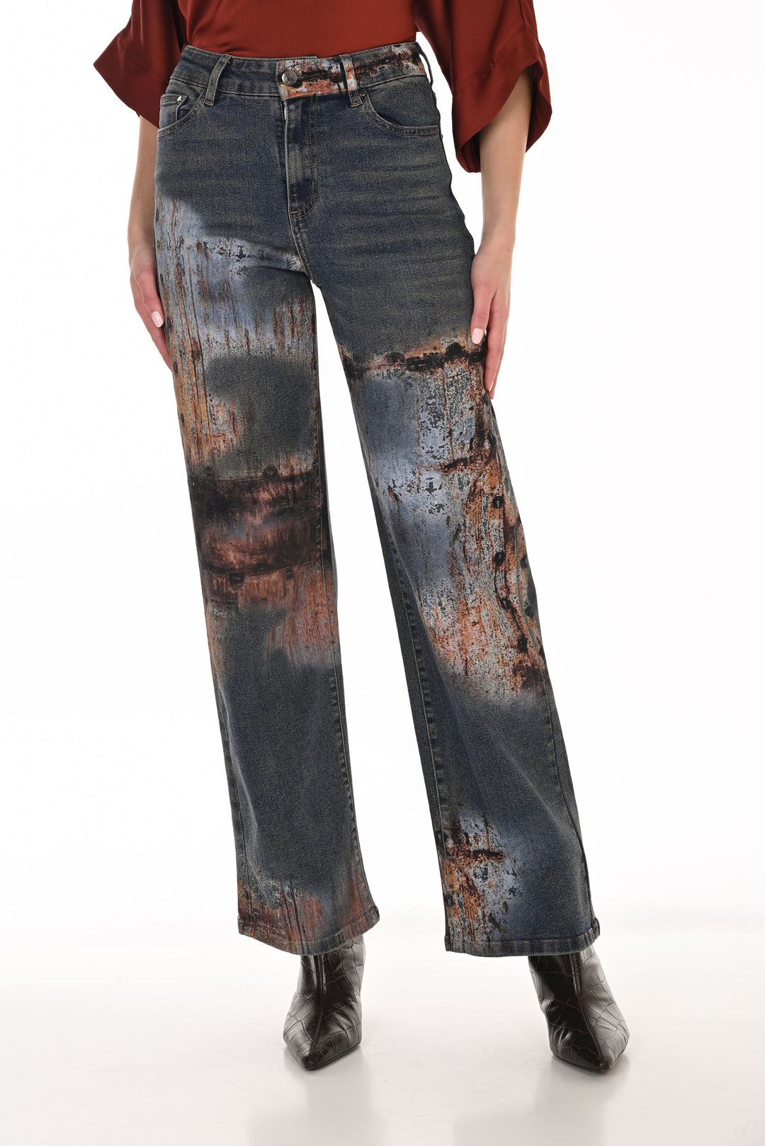 Frank Lyman Edgy Mid-Rise Distressed Bootcut Jeans Style 263743f