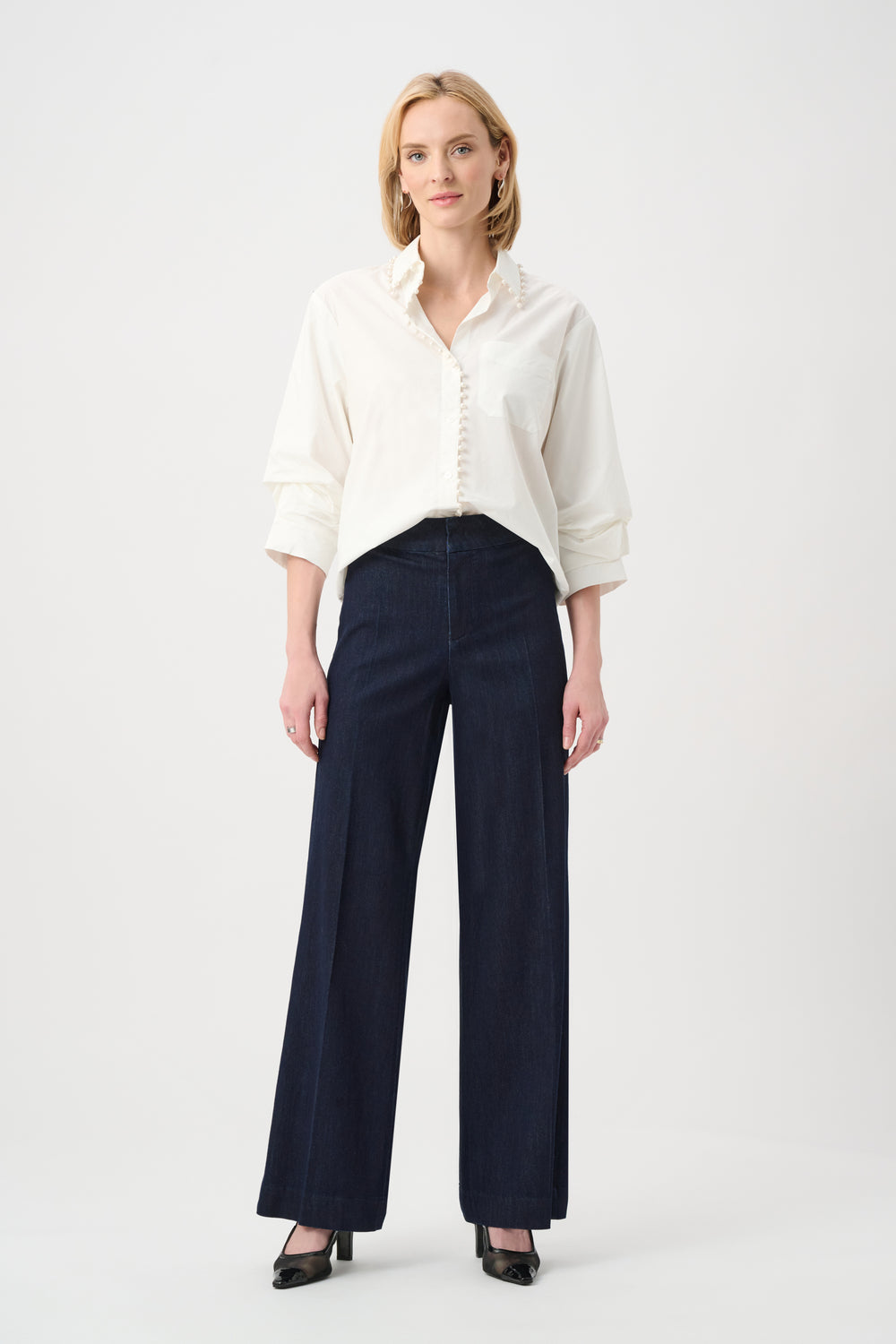 Joseph Ribkoff Chloe | Stretch Denim High-Rise Wide Leg Jeans Style 263903.