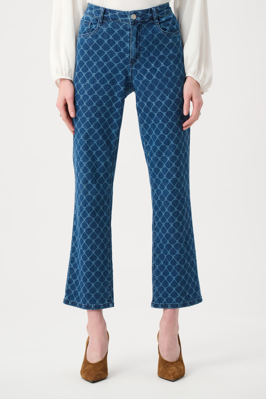 Joseph Ribkoff Denim Strip-Dye Print Straight Classic Jeans Style 263906