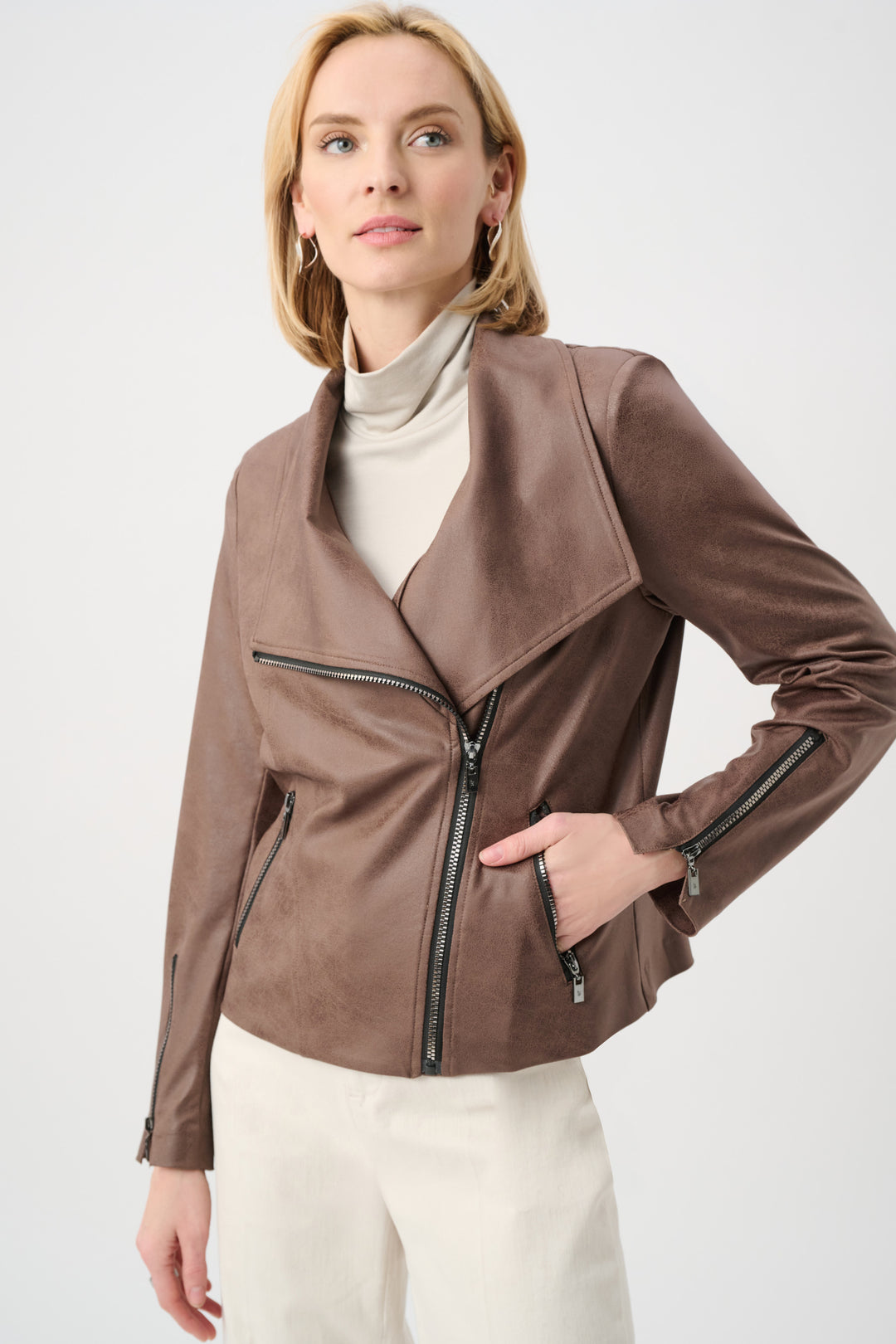 Joseph Ribkoff Foiled Knit Fitted Jacket Style 263908