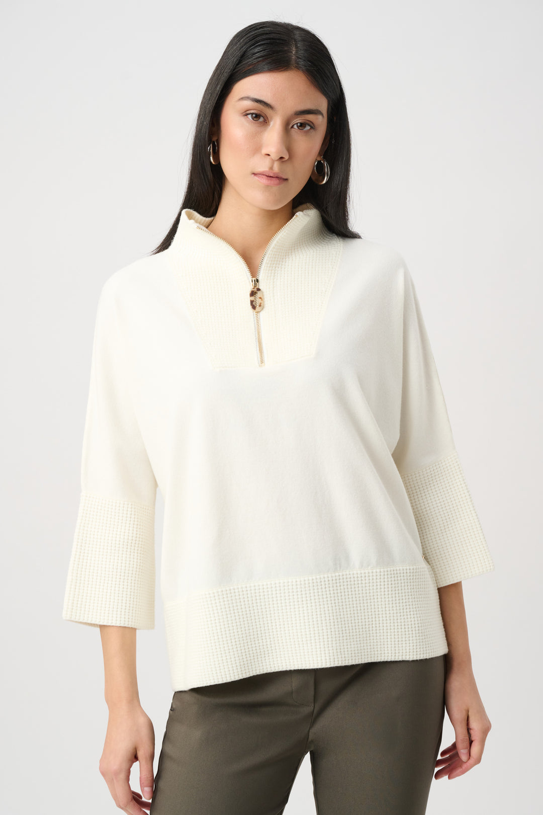Joseph Ribkoff Funnel-Neck Sweater with Zipper Style 263937