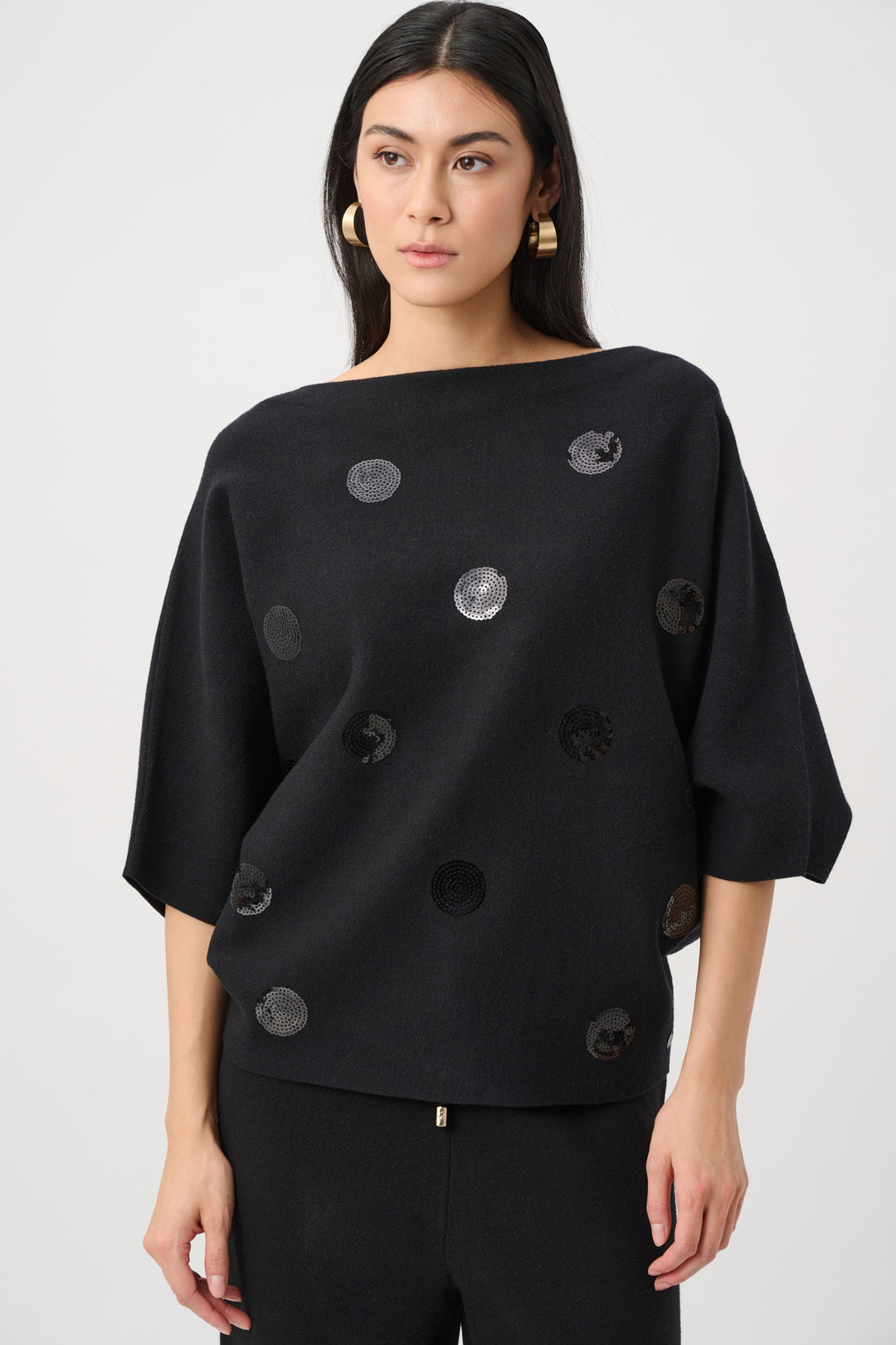 Joseph Ribkoff Brushed Boxy Embroidered Sweater Style 263942
