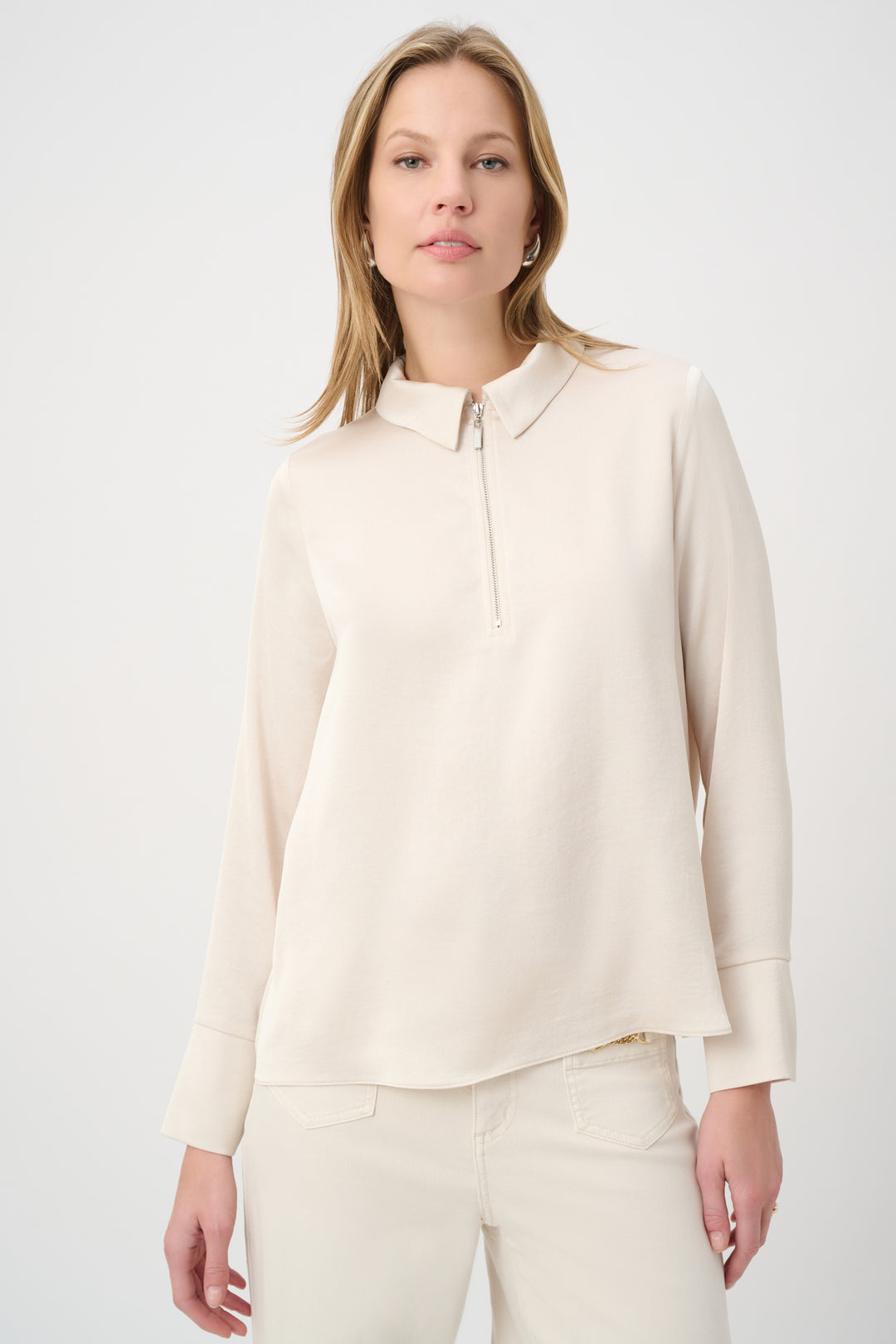 Joseph Ribkoff Satin Shirt collar Top Style 264050