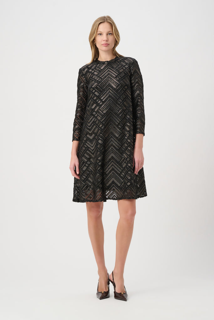 Joseph Ribkoff Novelty Burnout Trapeze Dress Style 264060 – DECABANA
