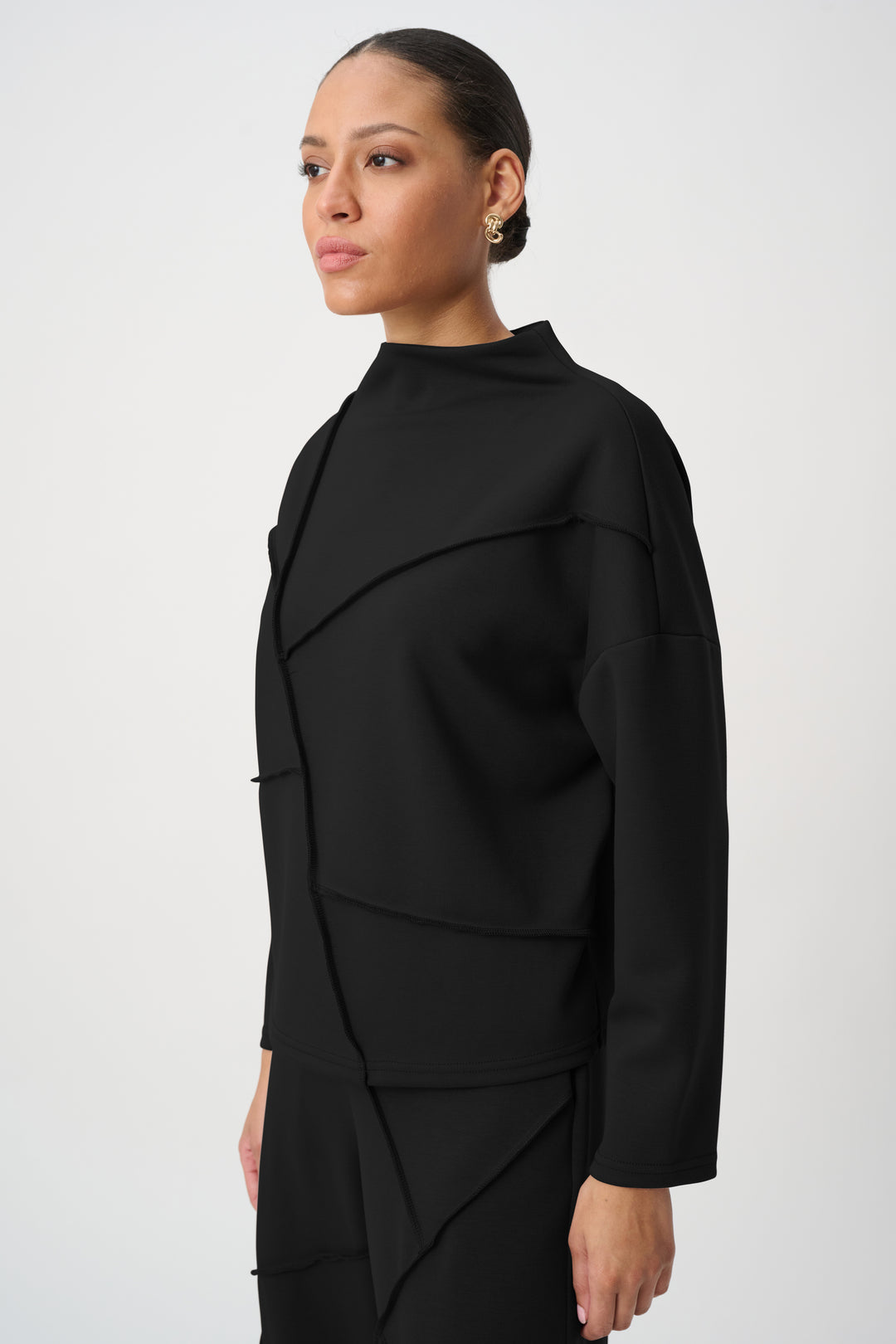 Joseph Ribkoff Embellished Seams Boxy Top Style 264081