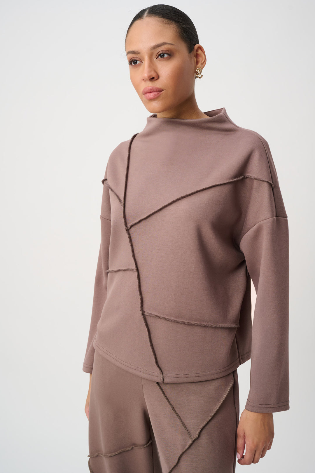 Joseph Ribkoff Embellished Seams Boxy Top Style 264081