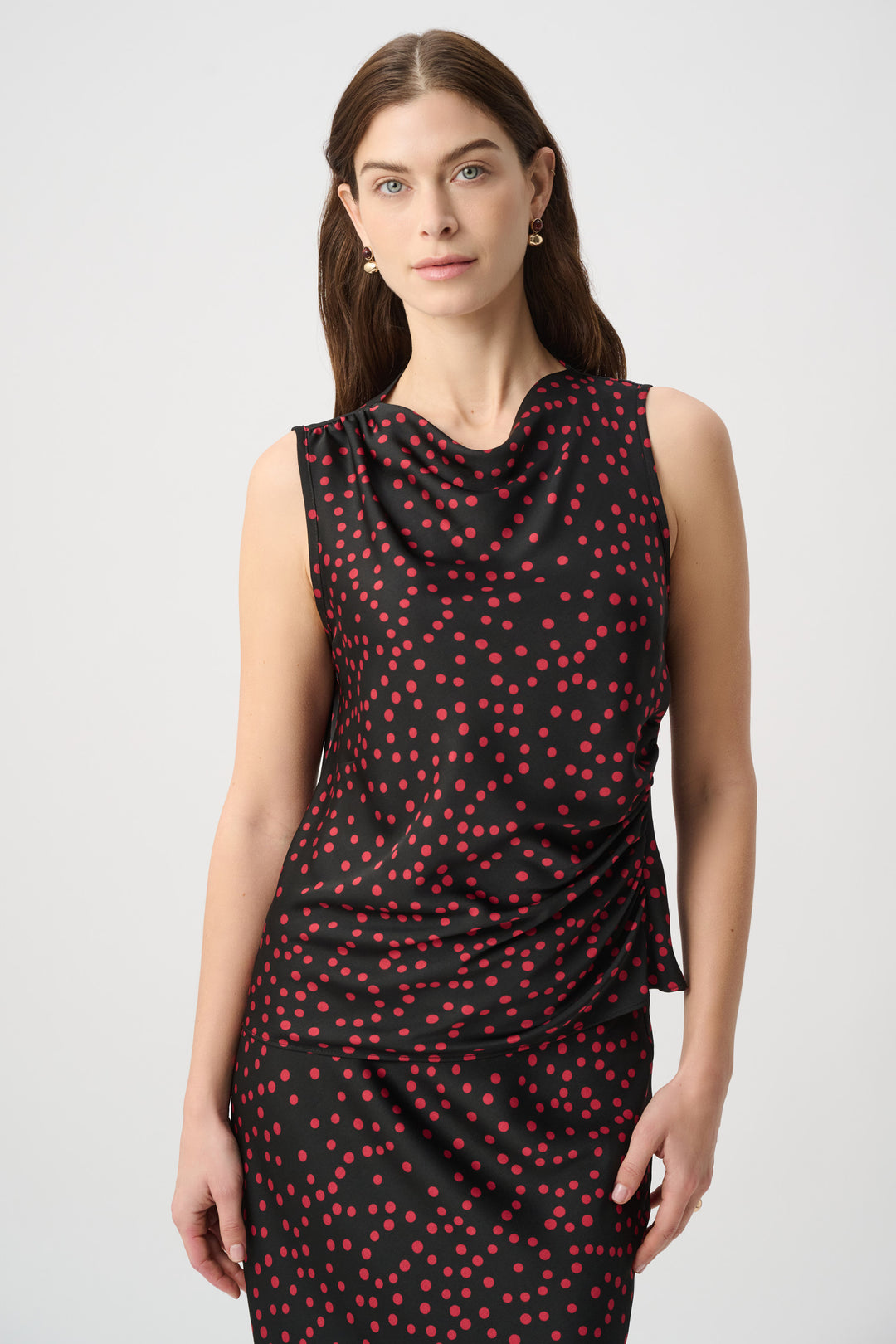 Joseph Ribkoff Polka Dot Recycled Satin Top Style 264117