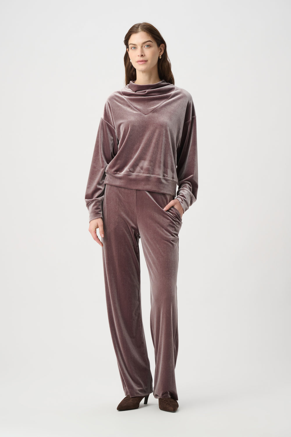 Joseph Ribkoff Velvet Cowl Collar Top Style 264148.