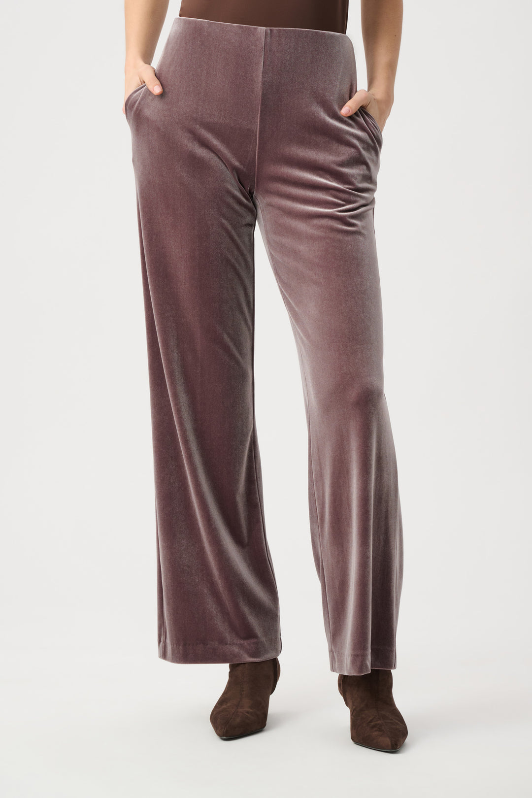 Joseph Ribkoff Velvet Wide-Leg Pull-On Pants Style 264192.