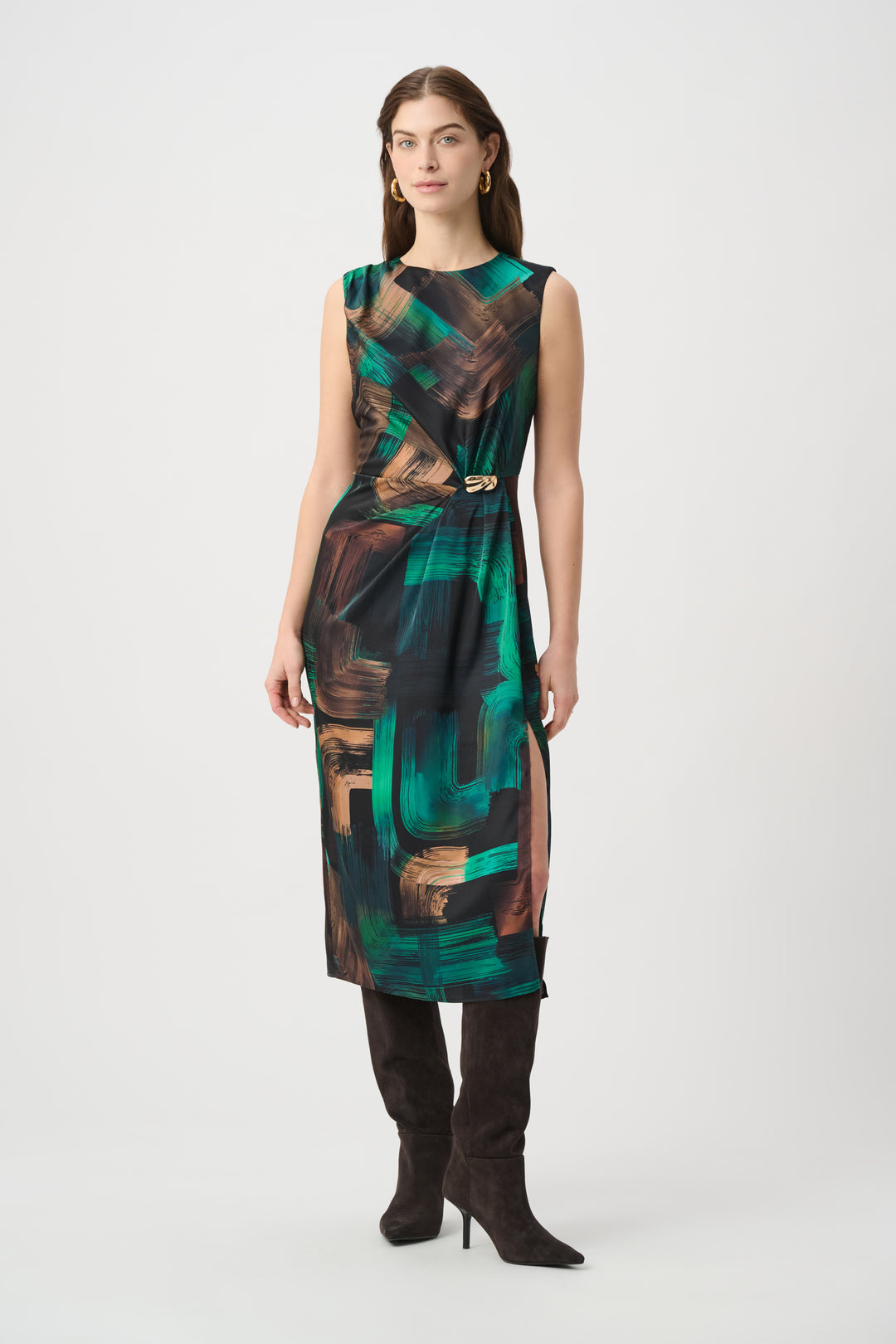 Joseph Ribkoff Abstract Satin Sheath Dress Style 264202