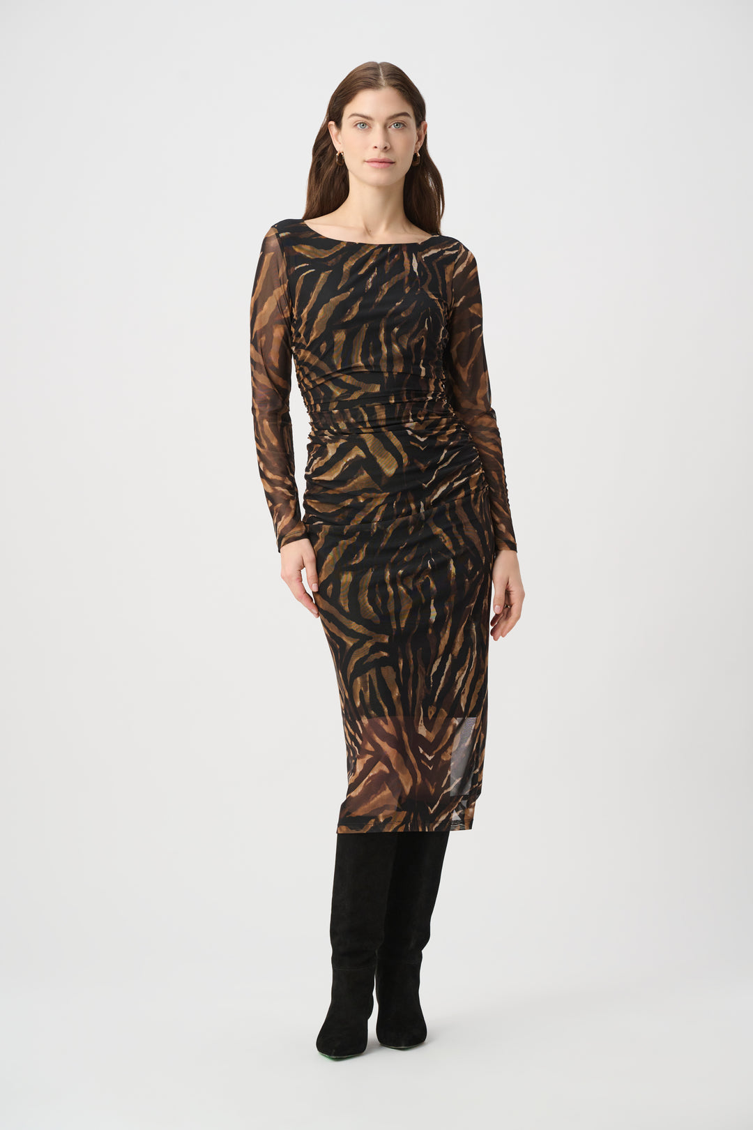 Joseph Ribkoff Animal Print Mesh Sheath Dress Style 264211