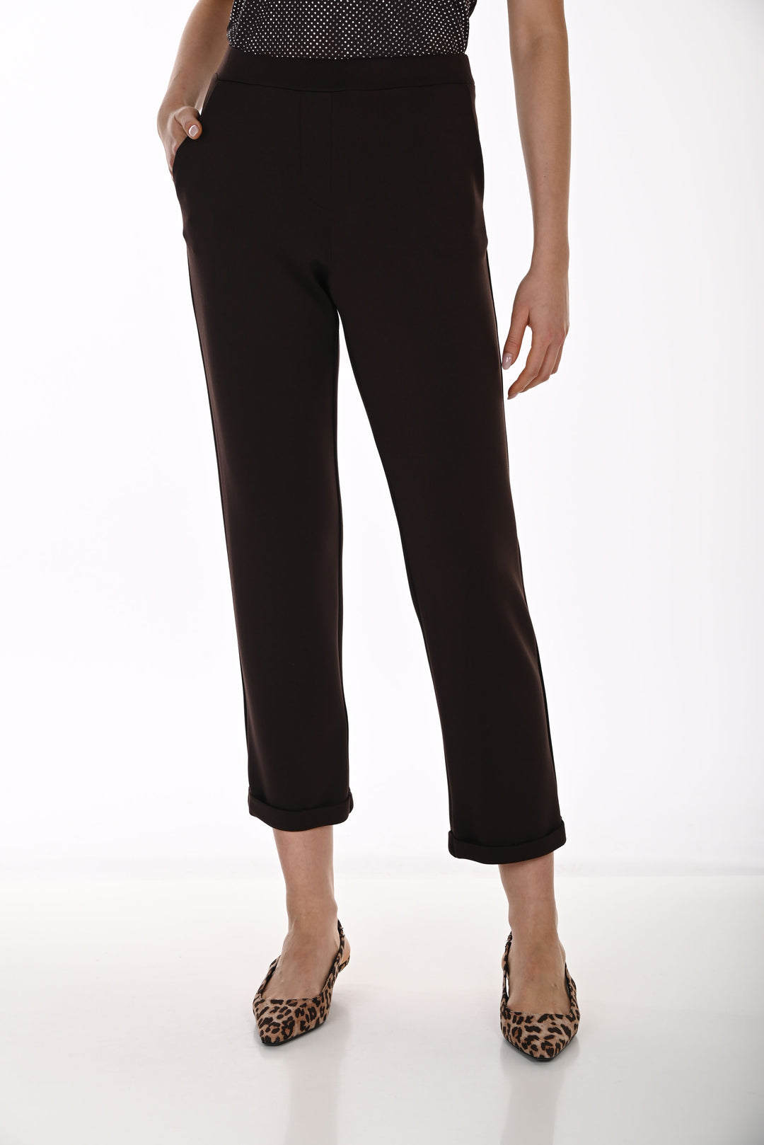 Frank Lyman Cuffed Hem Straight-Leg Knit Pants Style 264250