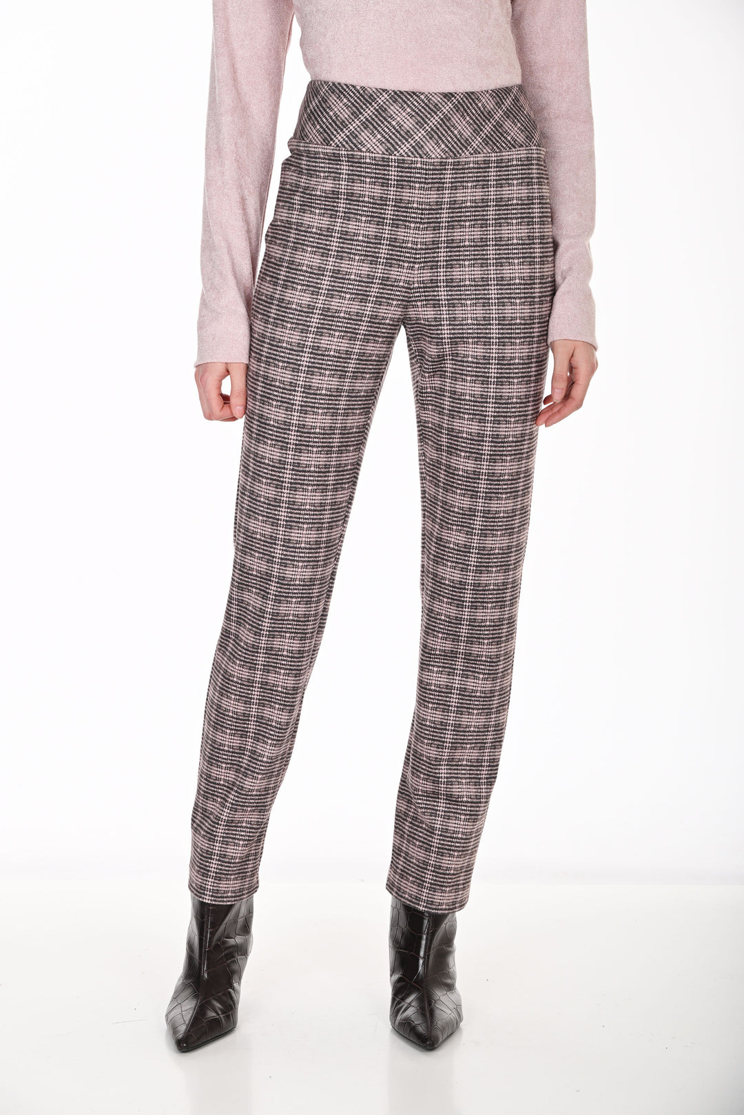 Frank Lyman Plaid Print Straight Pants Style 264406