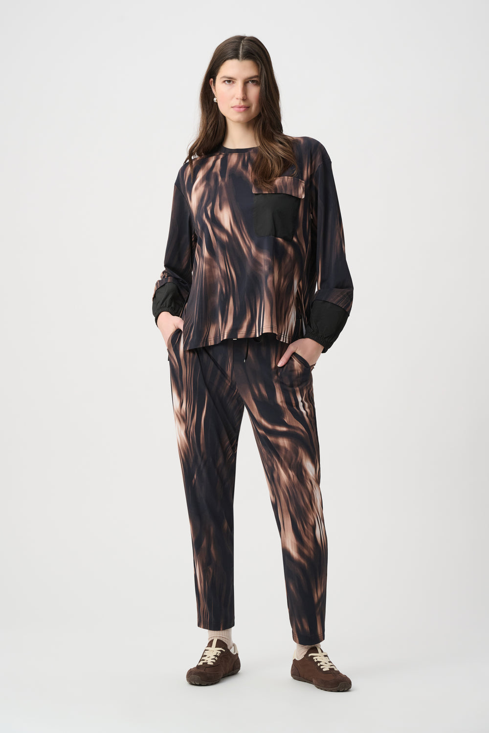 Joseph Ribkoff Animal Print Puff Sleeve Top Style 264608.