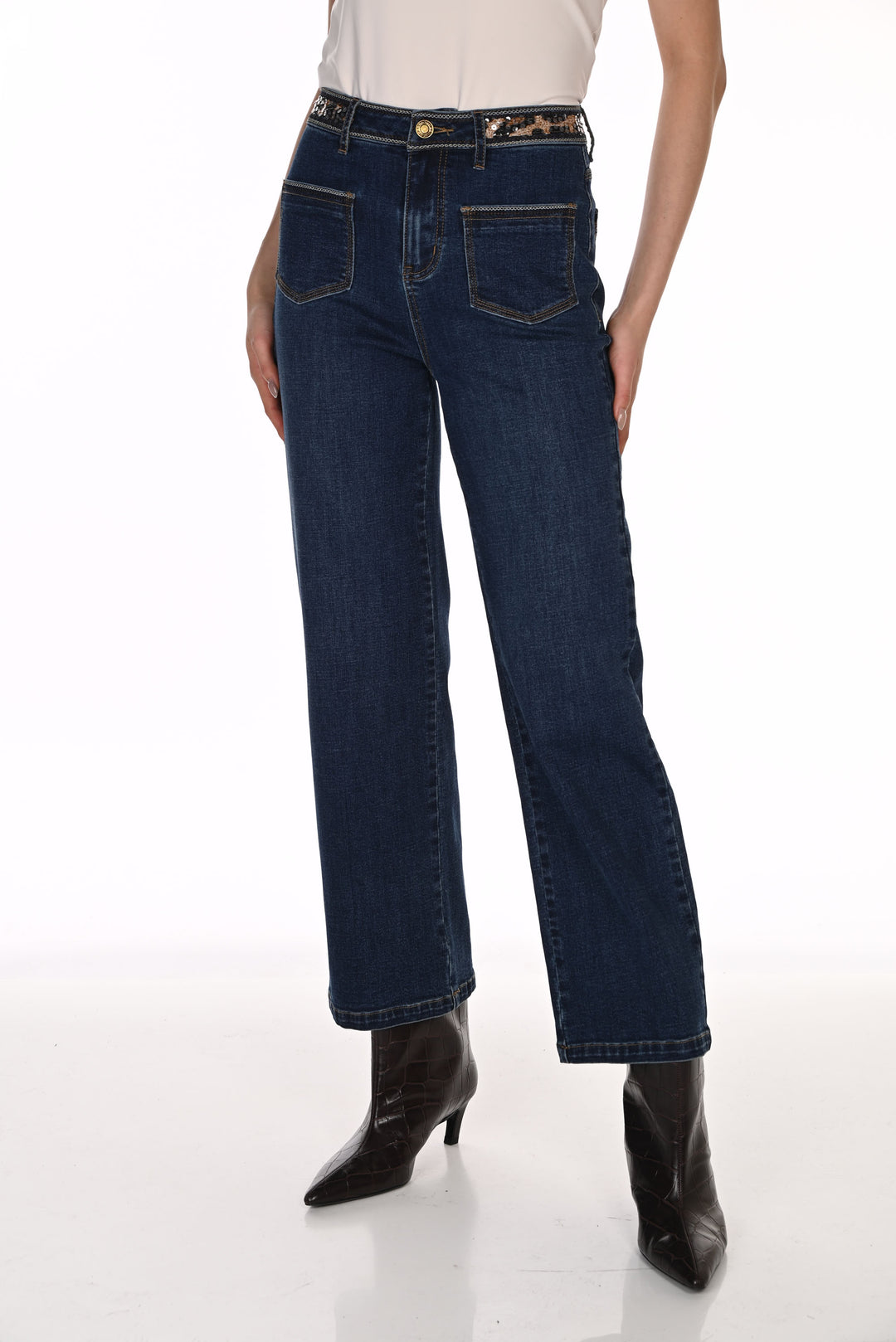 Frank Lyman Straight-Leg Woven Denim Pants Style 264807-1