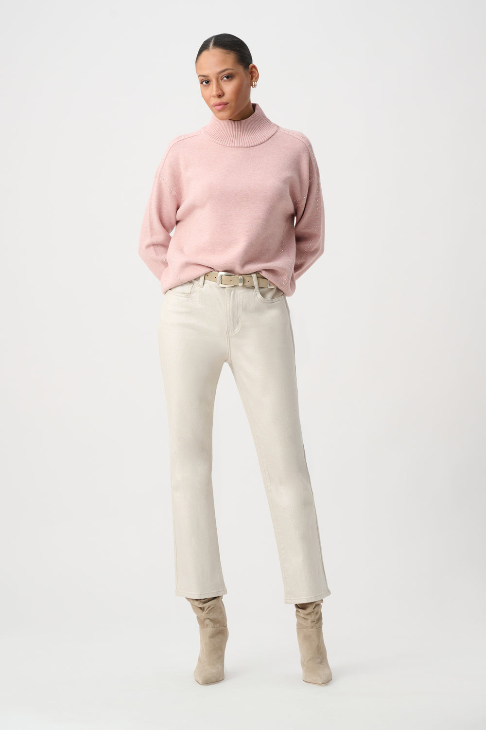 Joseph Ribkoff Classic Straight Leg Metallic Jeans Style 264913-2