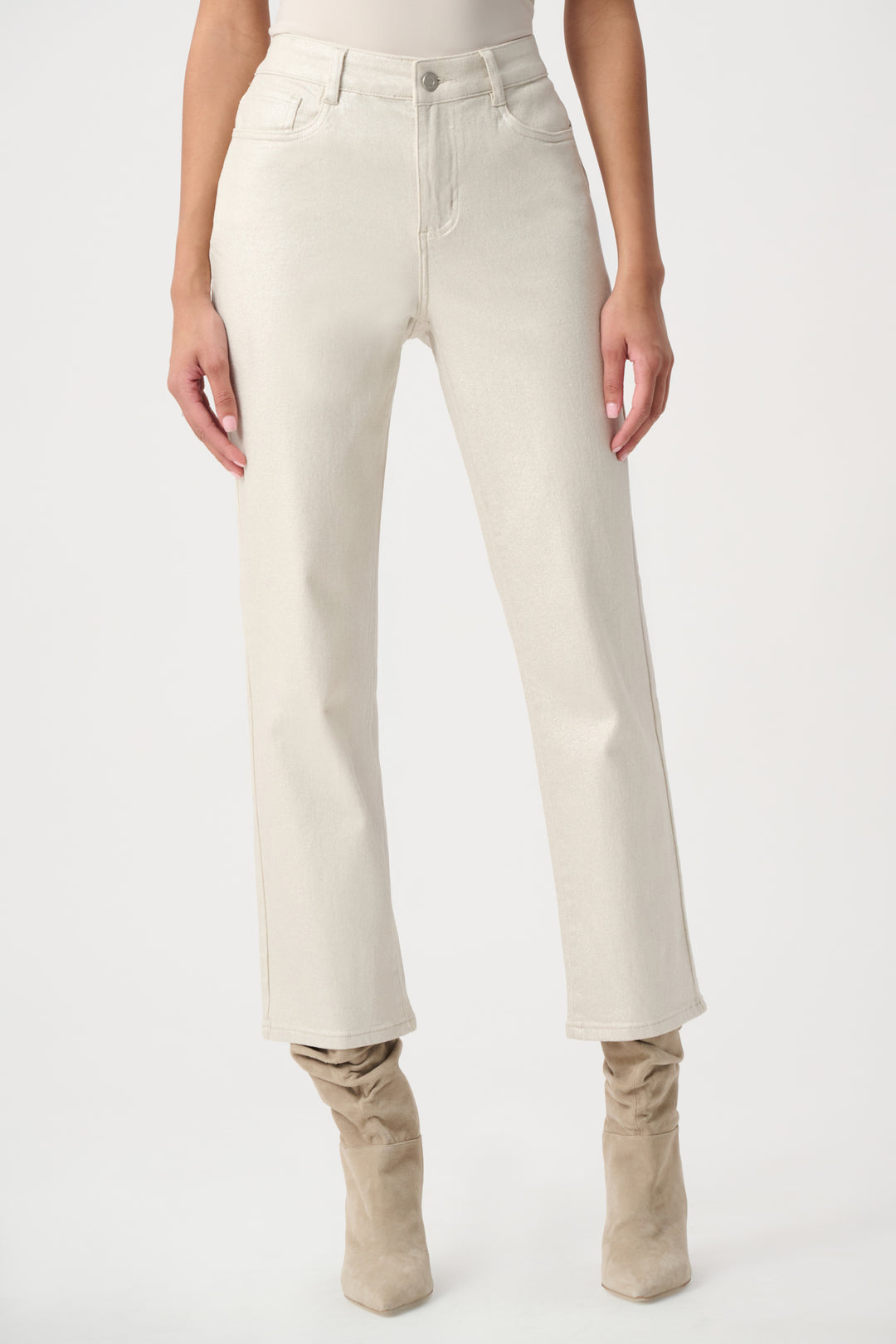 Joseph Ribkoff Classic Straight Leg Metallic Jeans Style 264913-1