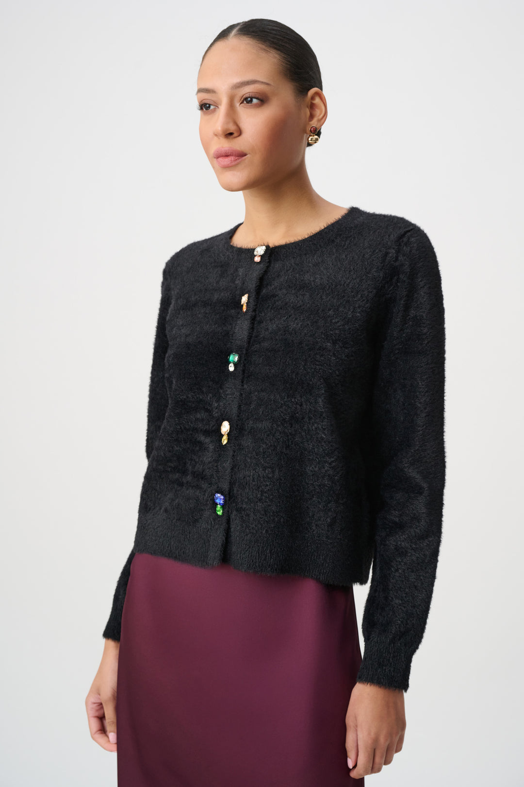 Joseph Ribkoff Bejeweled Crewneck Cardigan Style 264924