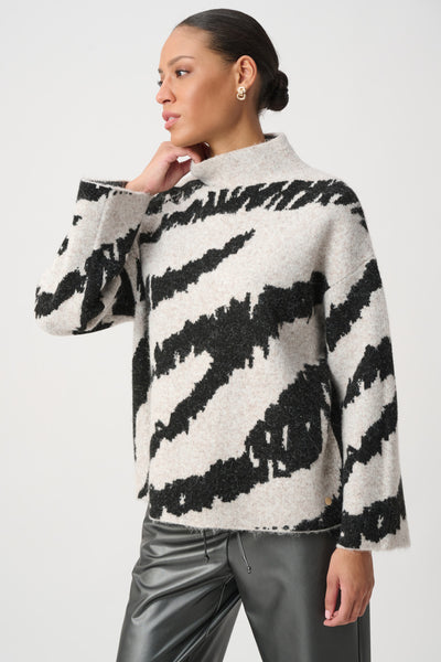 Joseph Ribkoff Animal Print Mock Neck Pullover Style 264936 – DECABANA
