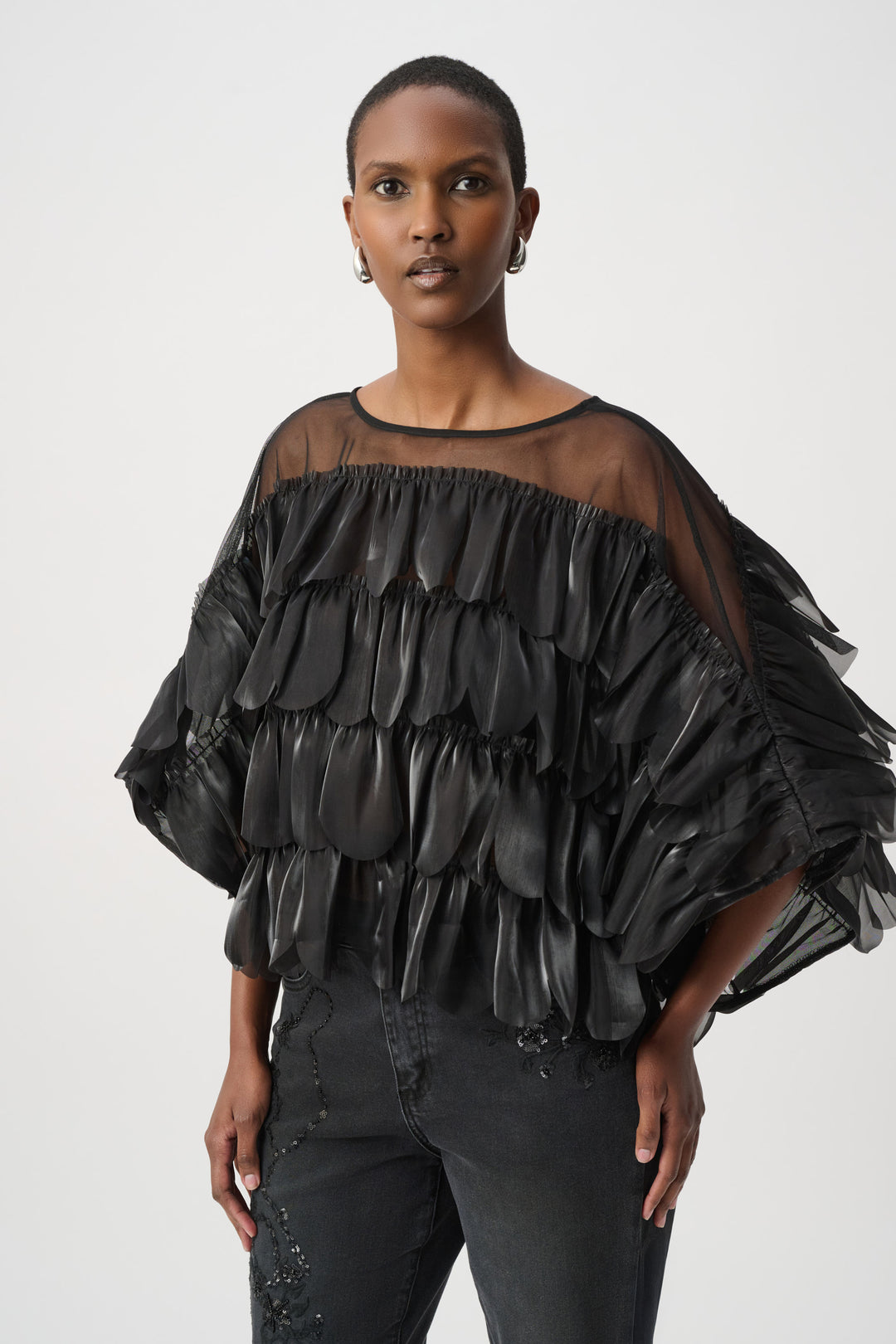 Joseph Ribkoff Crystal Organza Novelty Top Style 264941