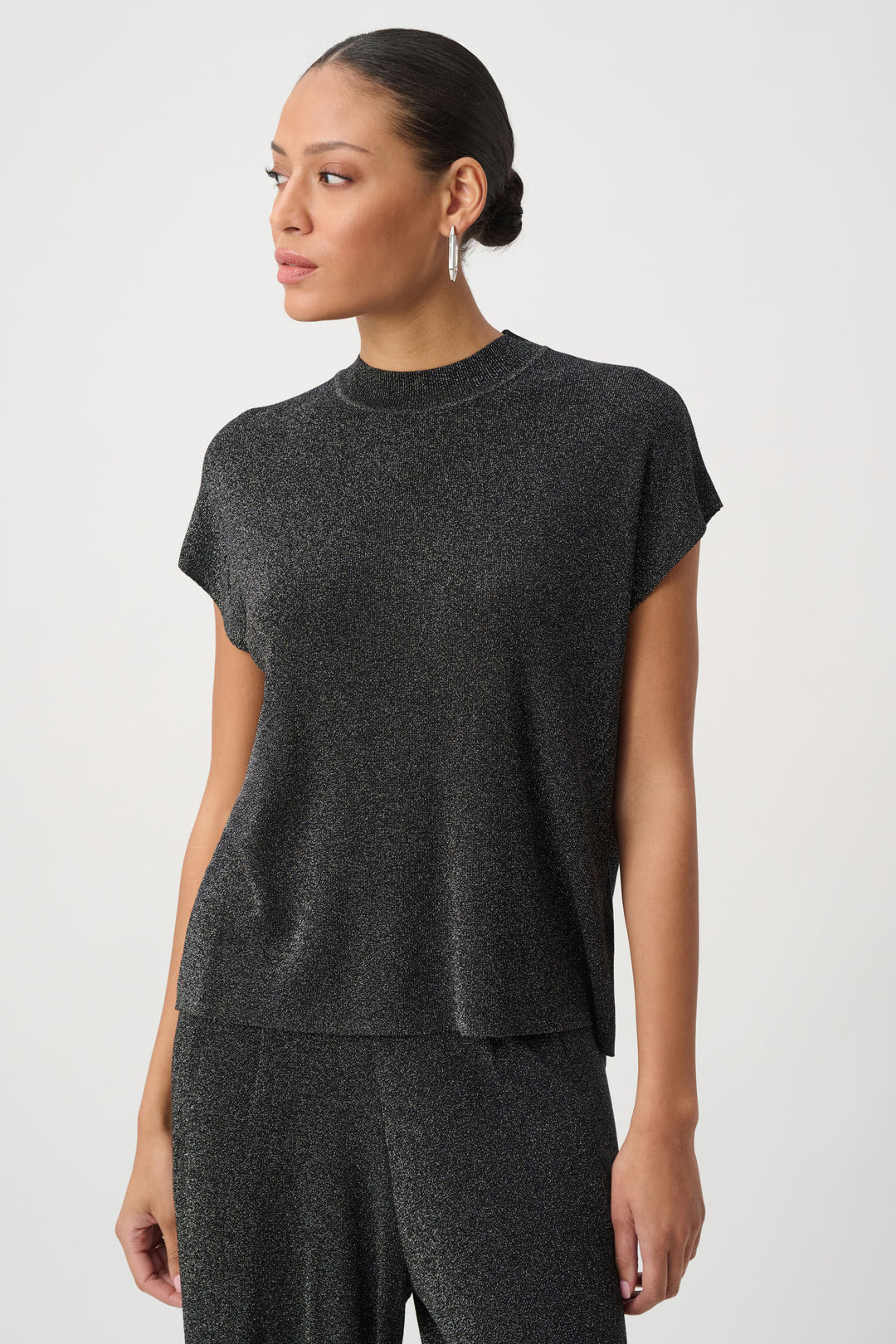 Joseph Ribkoff Mock Neck Lurex Sweater Top Style 264943.