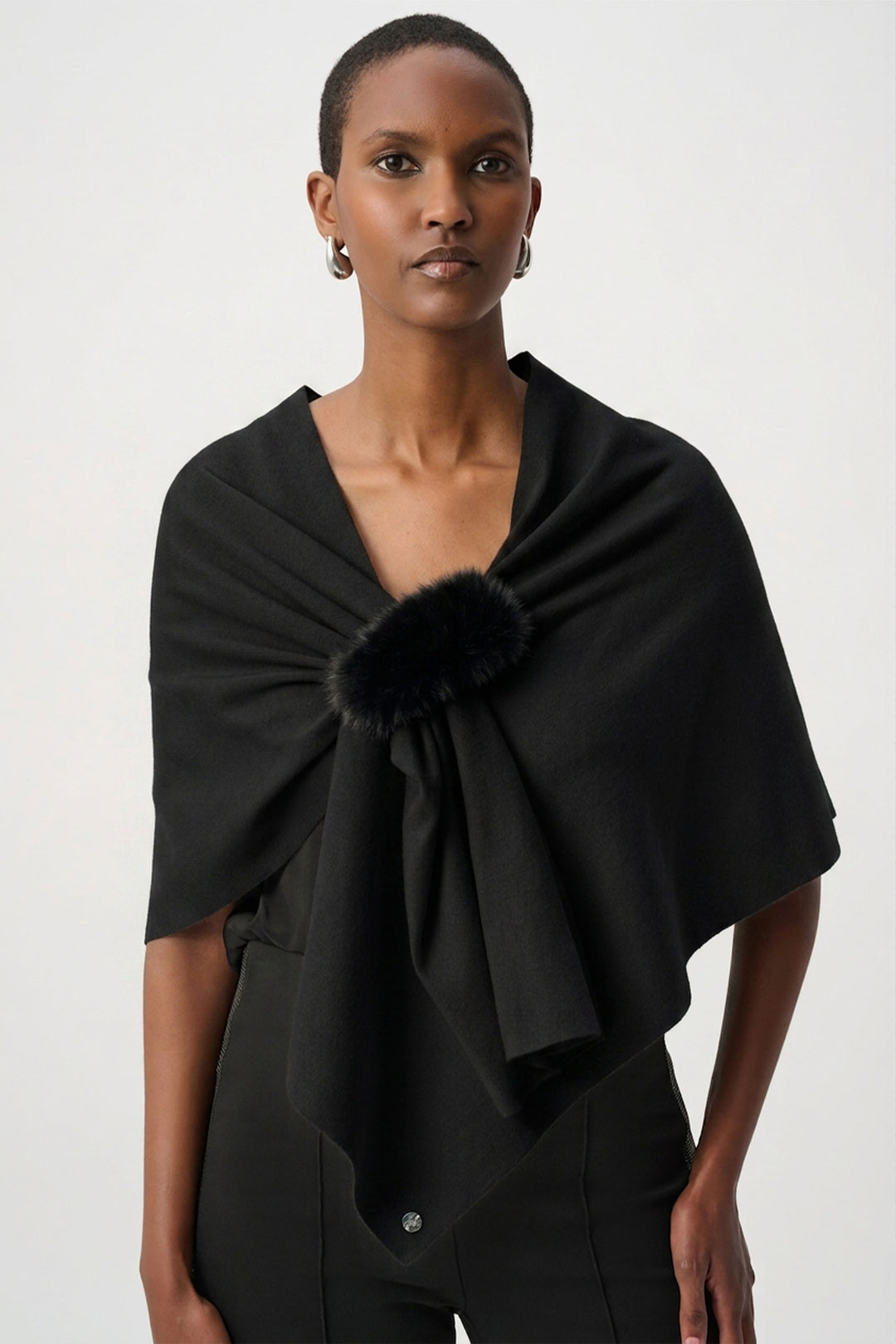 Joseph Ribkoff Faux Fur Draped Cover-Up Style 264953