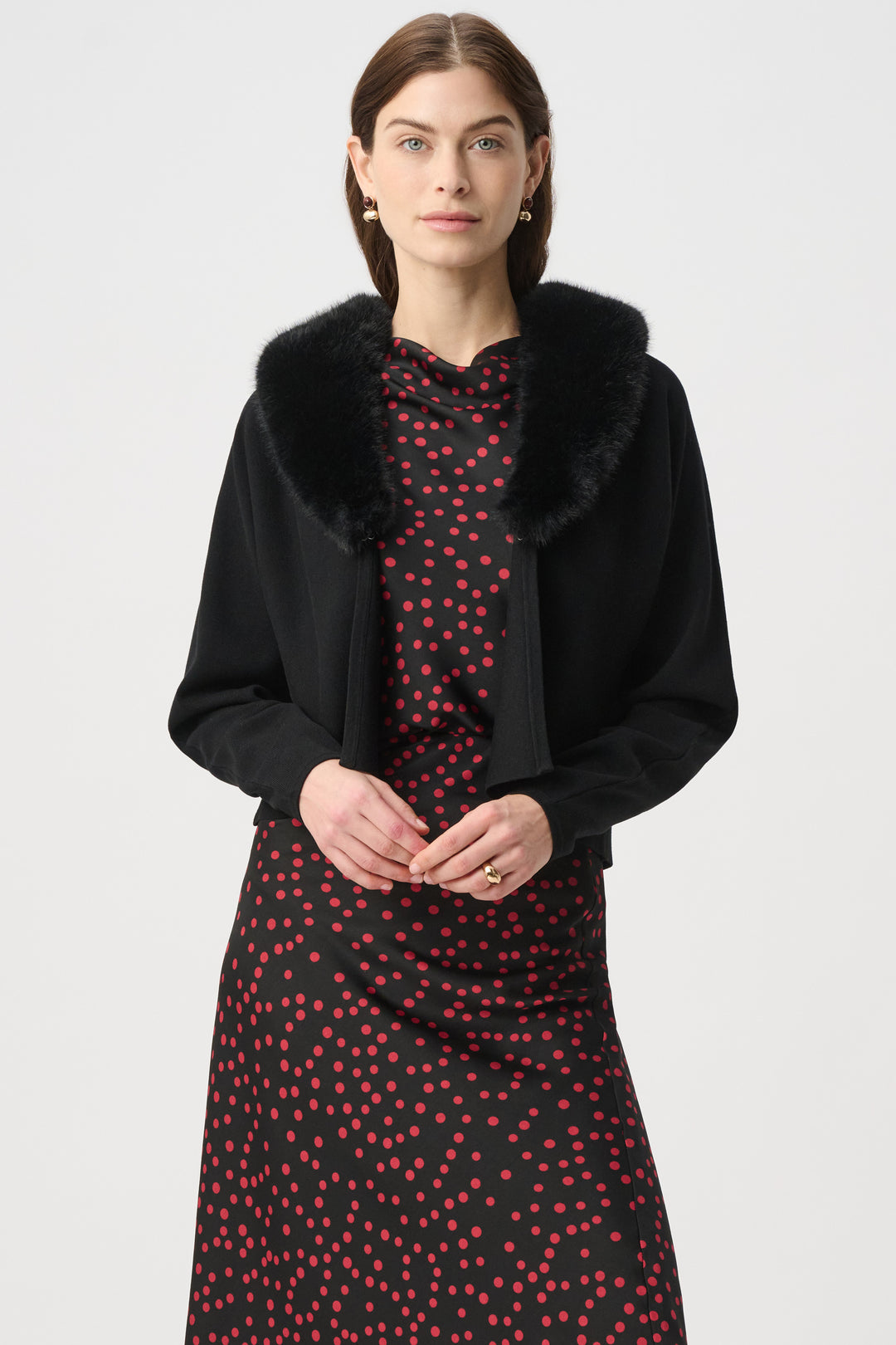 Joseph Ribkoff Removable Faux Fur Collar Cover‑Up Style 264955