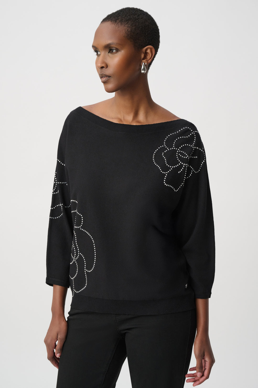 Joseph Ribkoff Pullover With Flower Applique Style 264957