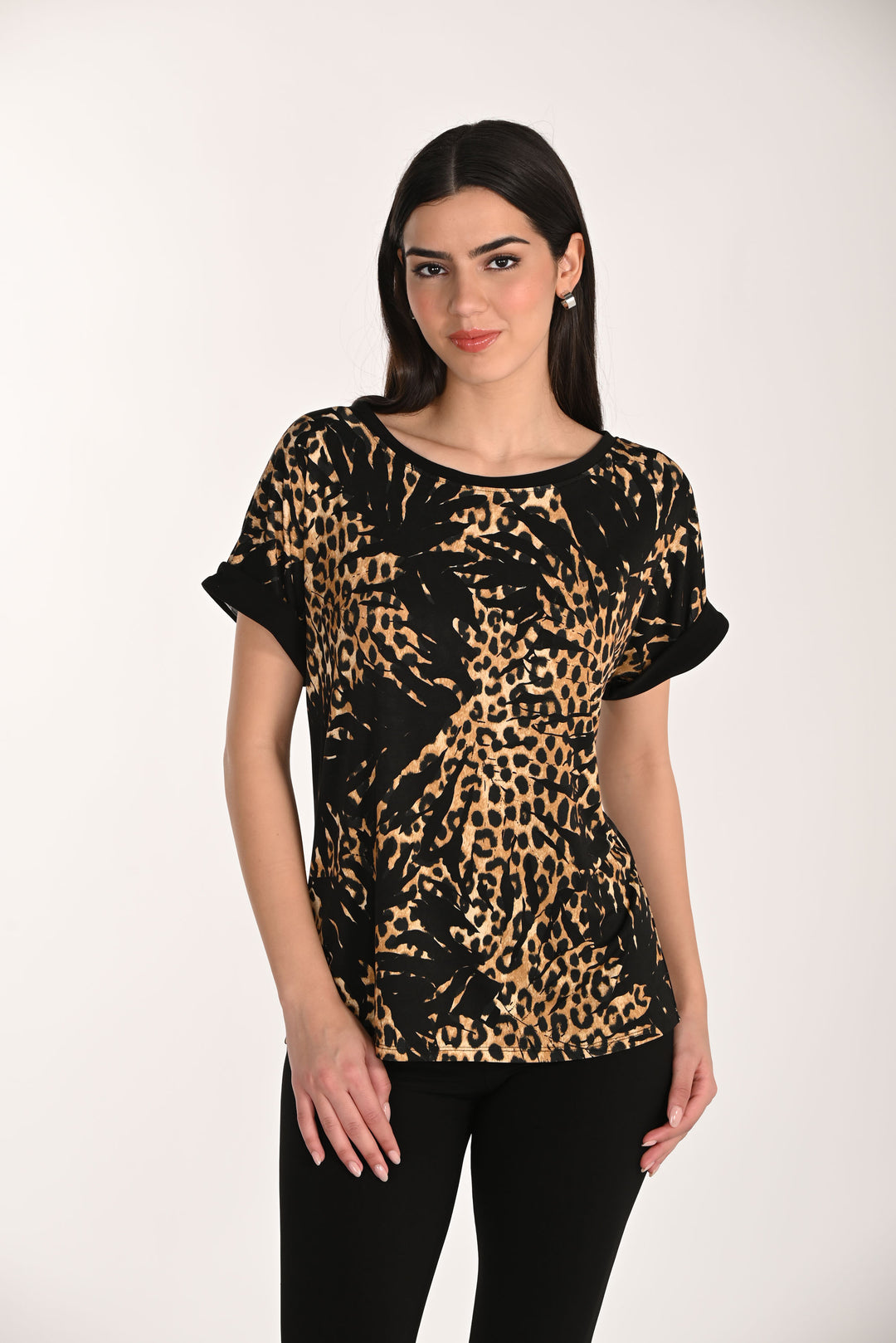 Frank Lyman Casual Leopard Print Top Style 266150