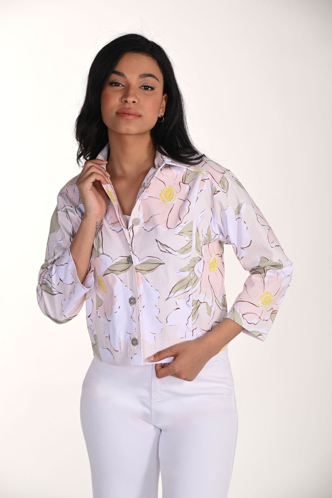 Frank Lyman Floral Hip-Length Jacket Style 266157