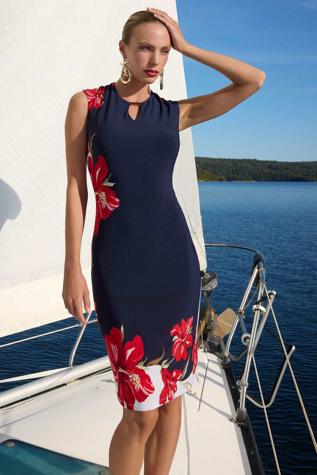 Frank Lyman Knee-length Floral Bodycon Dress Style 266322 DECABANA Frank Lyman Knee-length Floral Bodycon Dress Style 266322 DECABANA