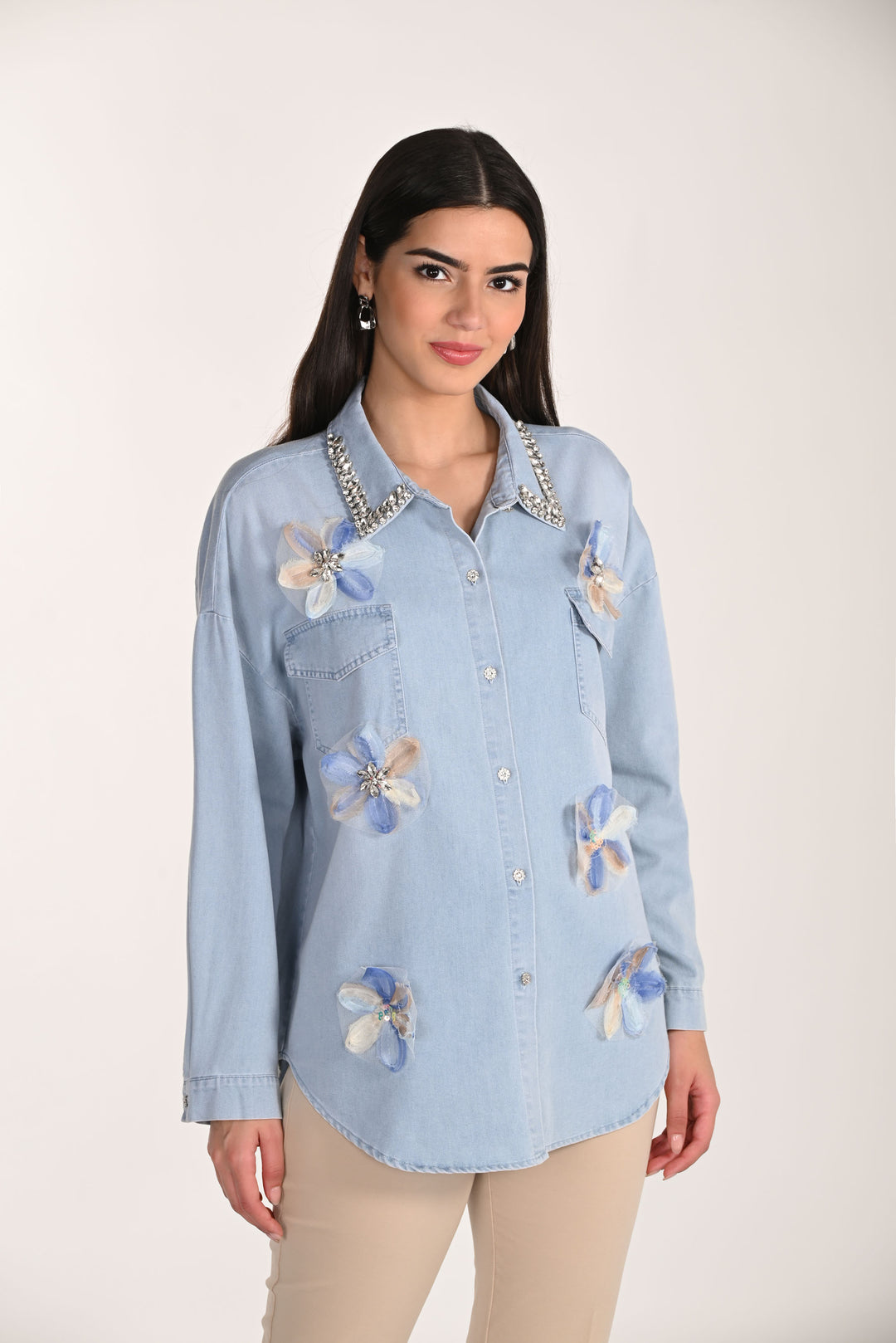 Frank Lyman Floral Long-sleeve Casual Shirt Style 266582