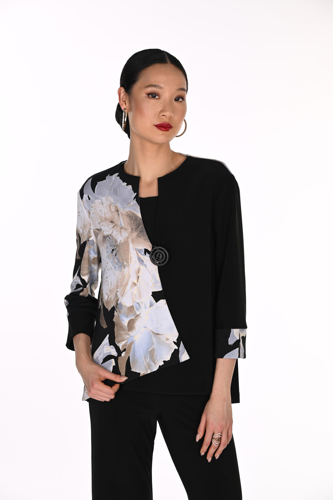 Frank Lyman Floral Asymmetrical Jacket Style 269225