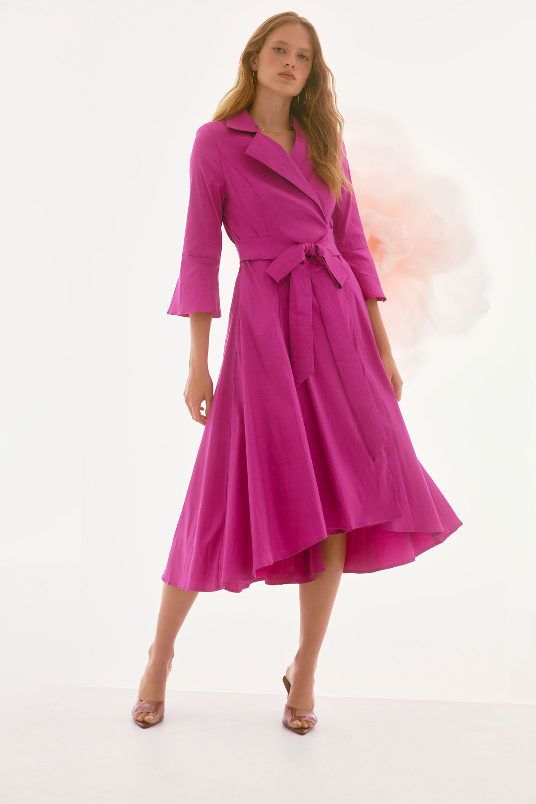 Joseph Ribkoff Magenta High Low Wrap Dress Style 251727