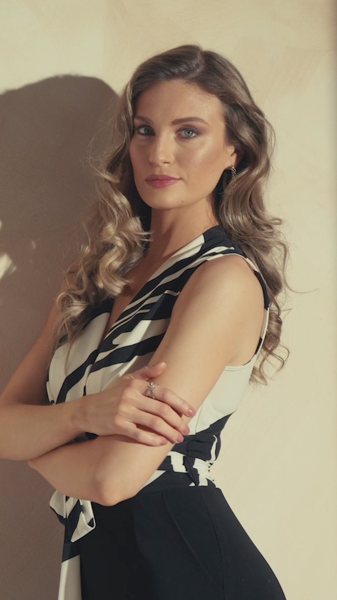 Frank Lyman Black/Off-White Jumpsuit Style 241478