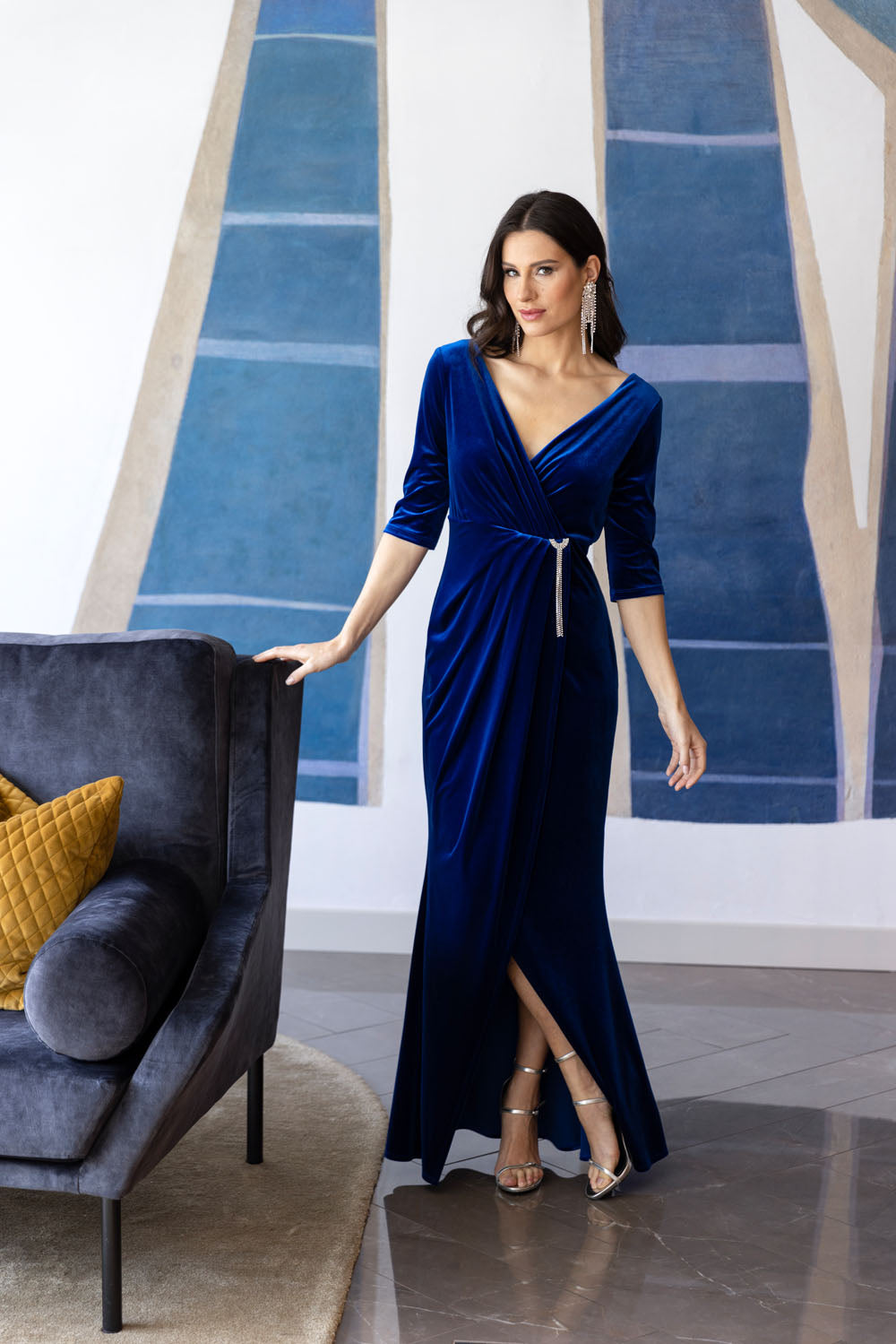 Frank Lyman Royal Sapphire Wrap Dress Style 239236