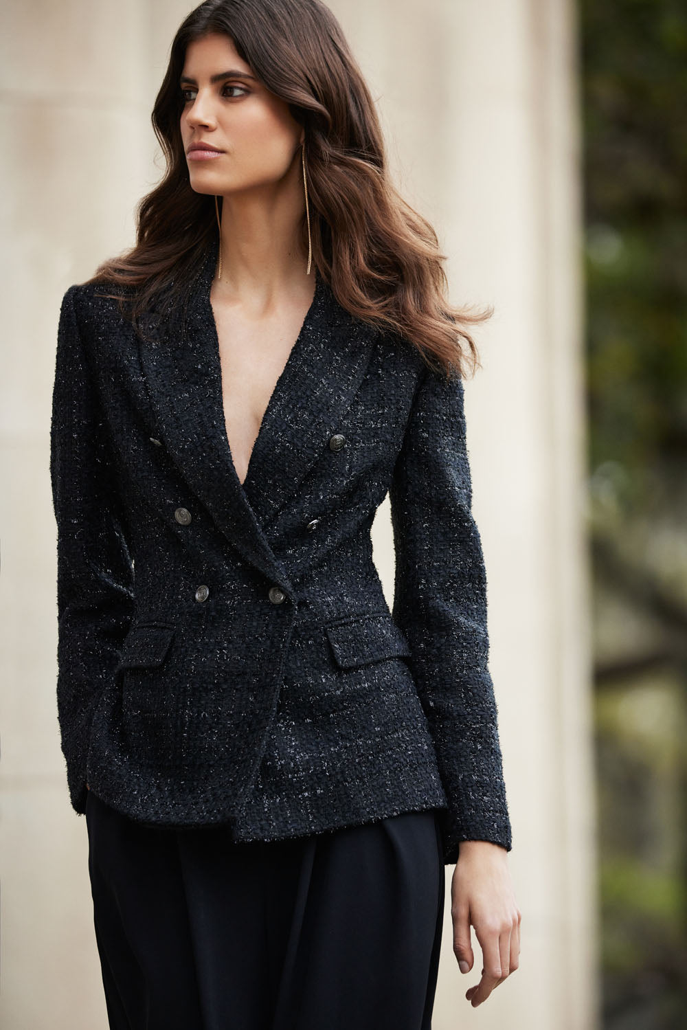 Joseph Ribkoff Black Bouclé Blazer Style 233971