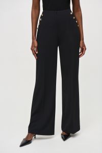 Joseph Ribkoff Black Wide-Leg Pull-On Pants Style 243046