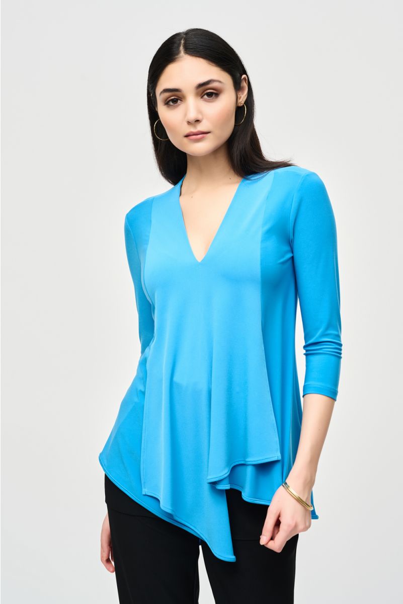 Joseph Ribkoff French Blue Asymmetric Tunic Style 161066S24