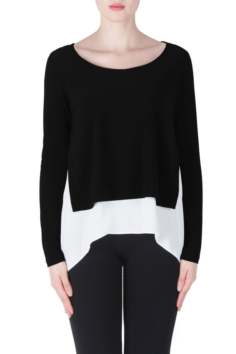 Joseph Ribkoff Black/Off-White Top Style 171248