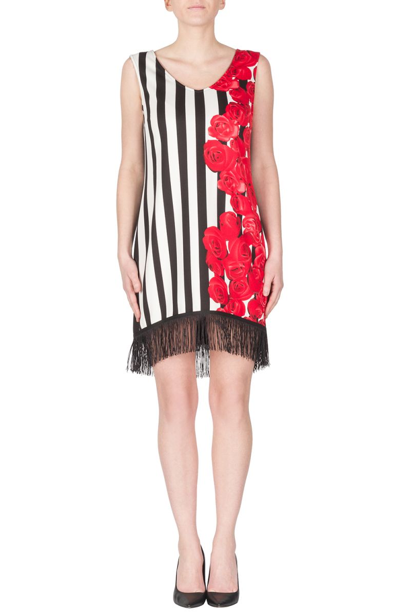 Joseph Ribkoff Black/White/Red Dress Style 172748