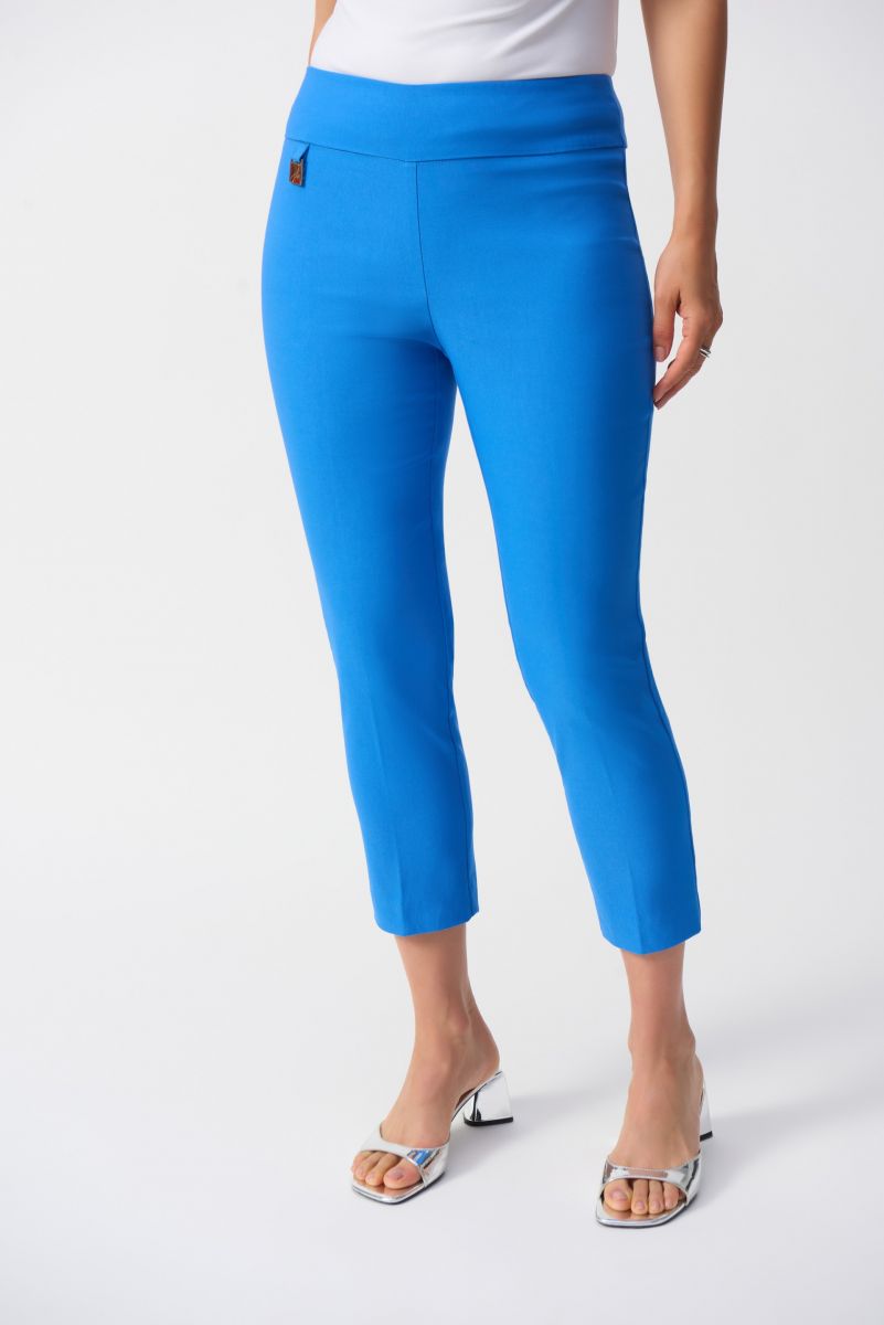 Joseph Ribkoff Coastal Blue Cropped Woven Pant Style 201536