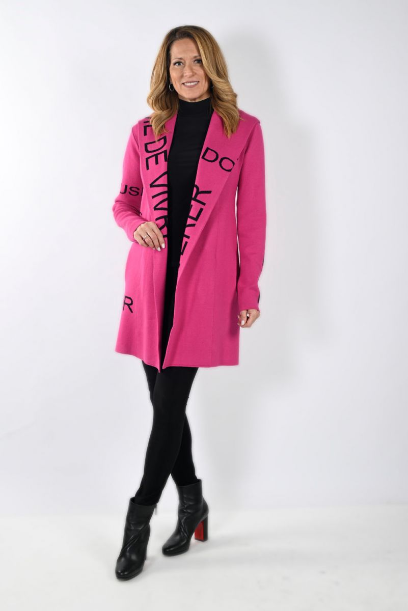 Frank Lyman Fuchsia/Black Cardigan Style 214144U