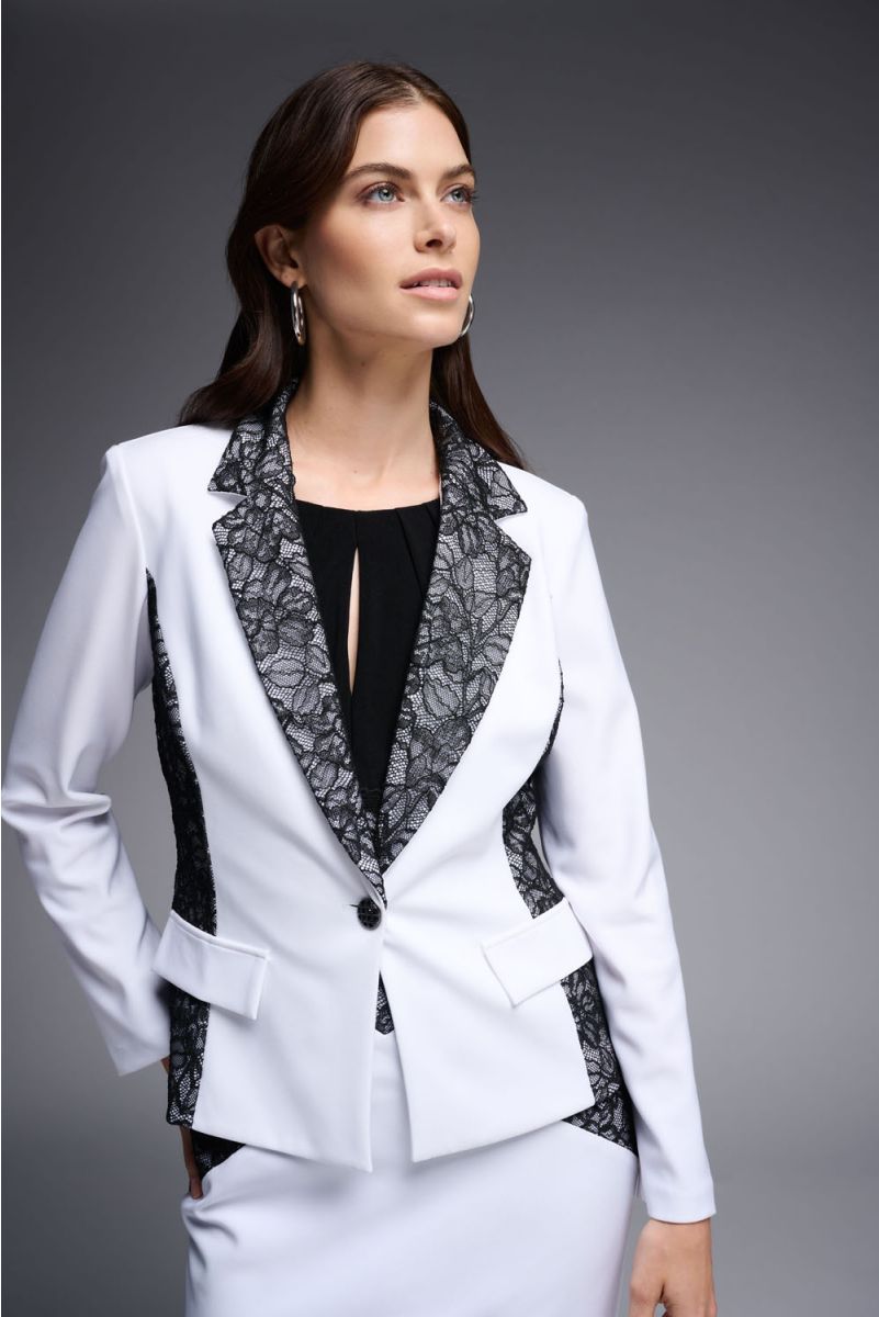 Joseph Ribkoff Vanilla/Black Blazer Style 231743